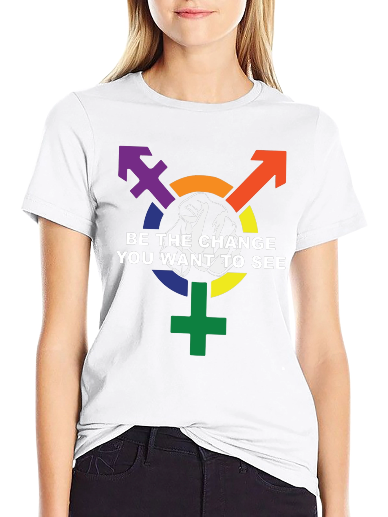 Be the Change Graphic Tee - LGBTQ+ Pride Shirt
