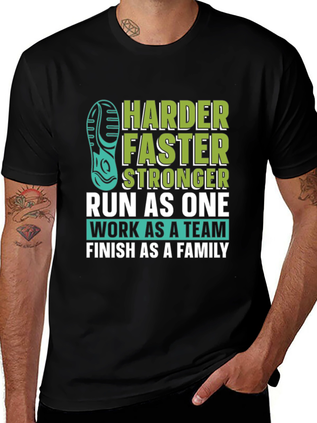 Harder Faster Stronger Run As One Graphic Tee