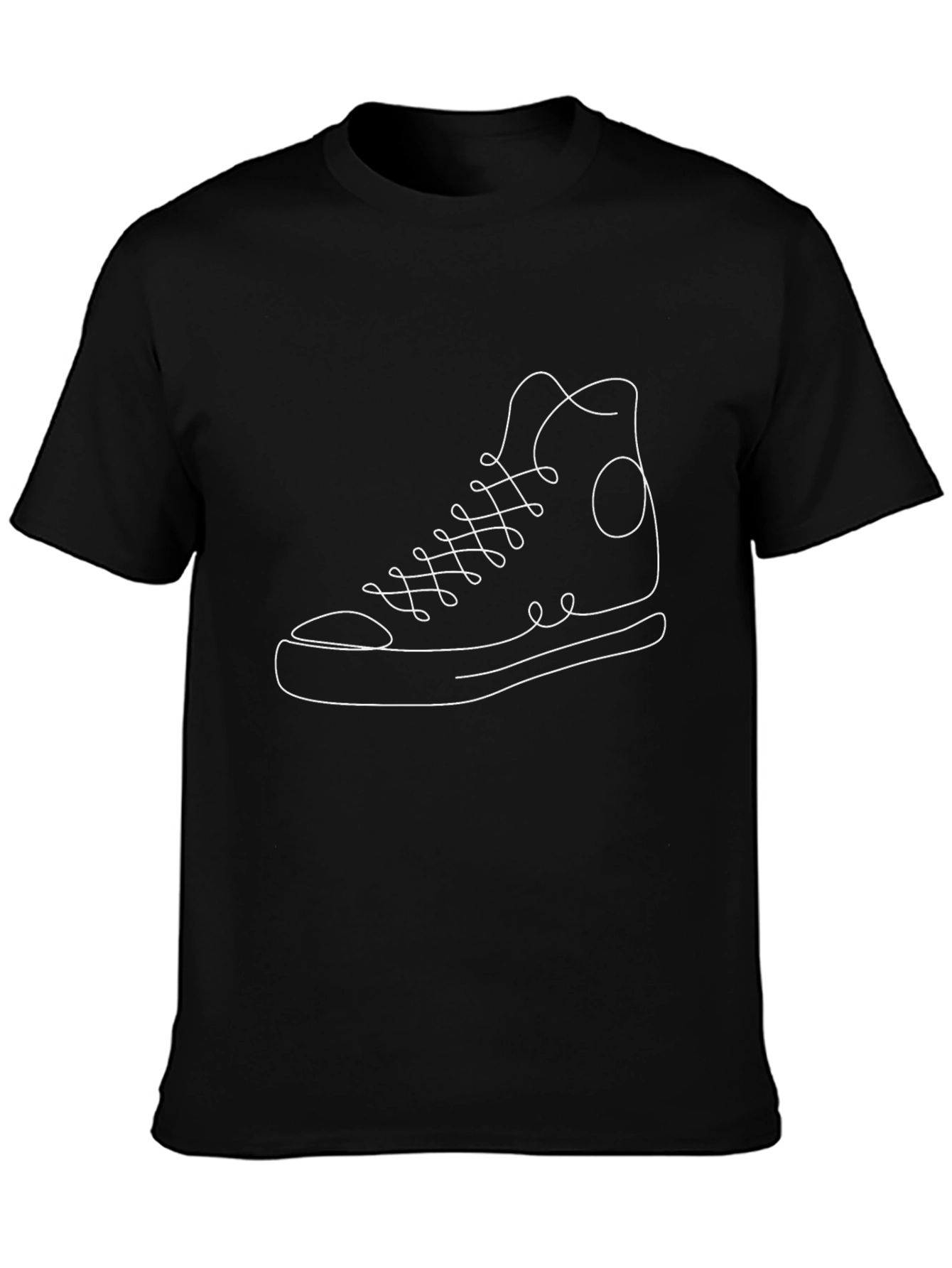 Minimalist Sneaker Line Art Tee - Black