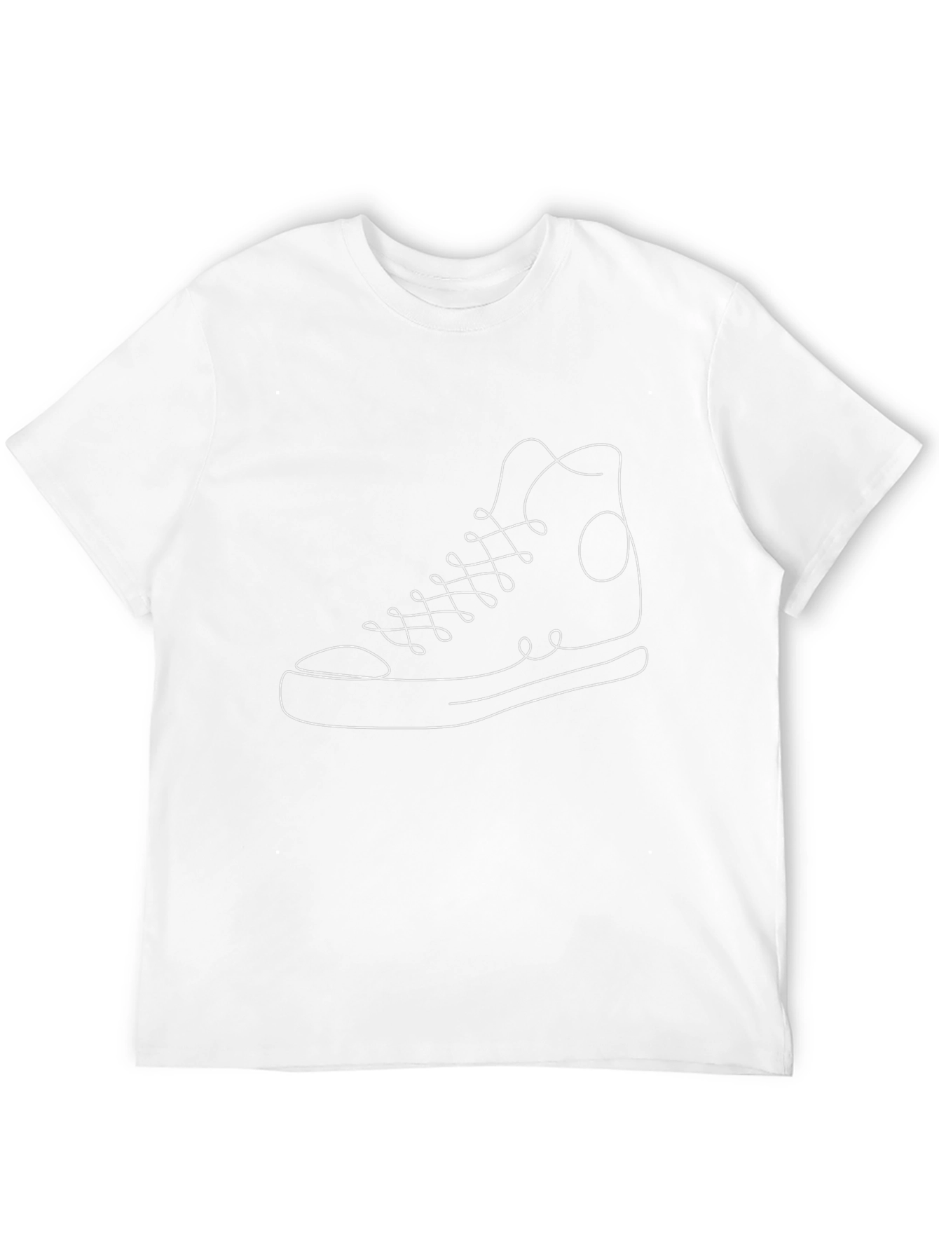 Minimalist Sneaker Line Art Tee - Black