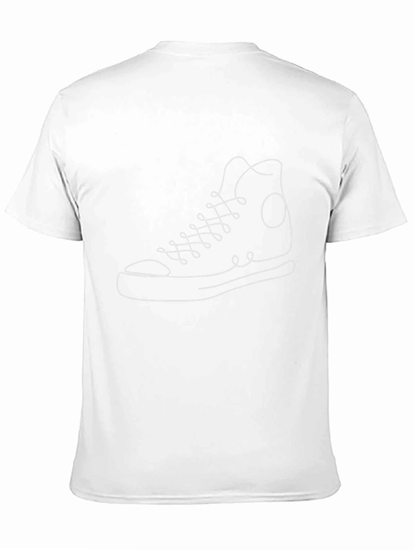 Minimalist Sneaker Line Art Tee - Black
