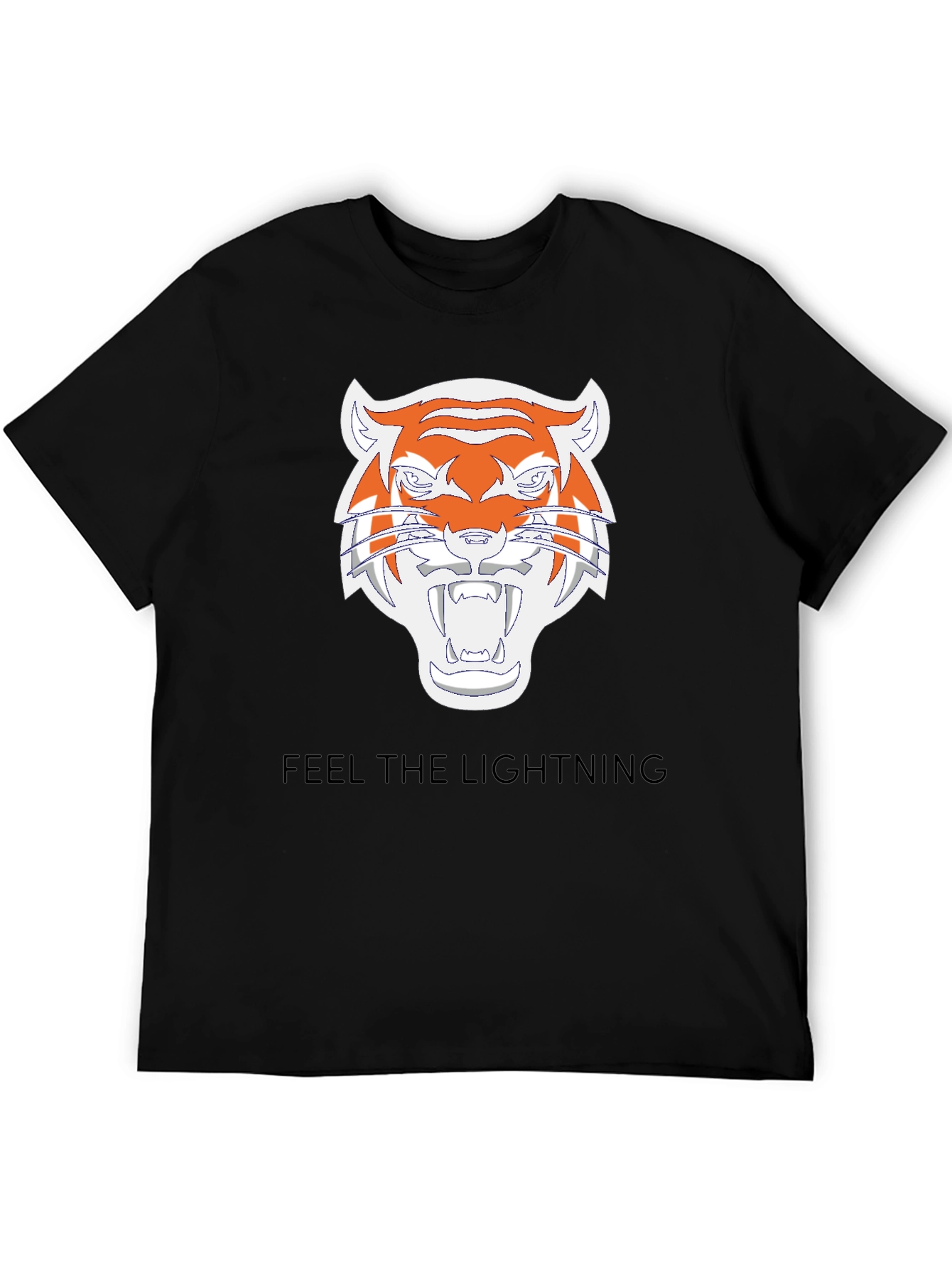 Feel the Lightning Tiger Graphic Tee - Black
