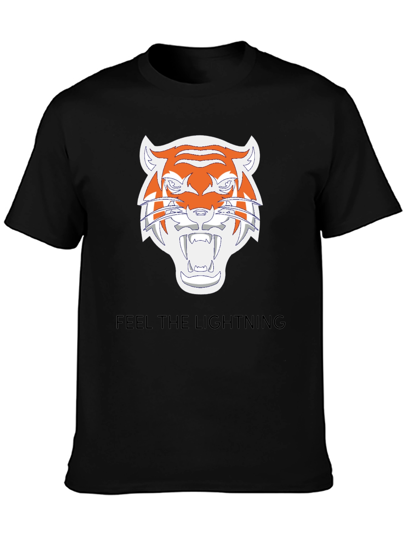 Feel the Lightning Tiger Graphic Tee - Black