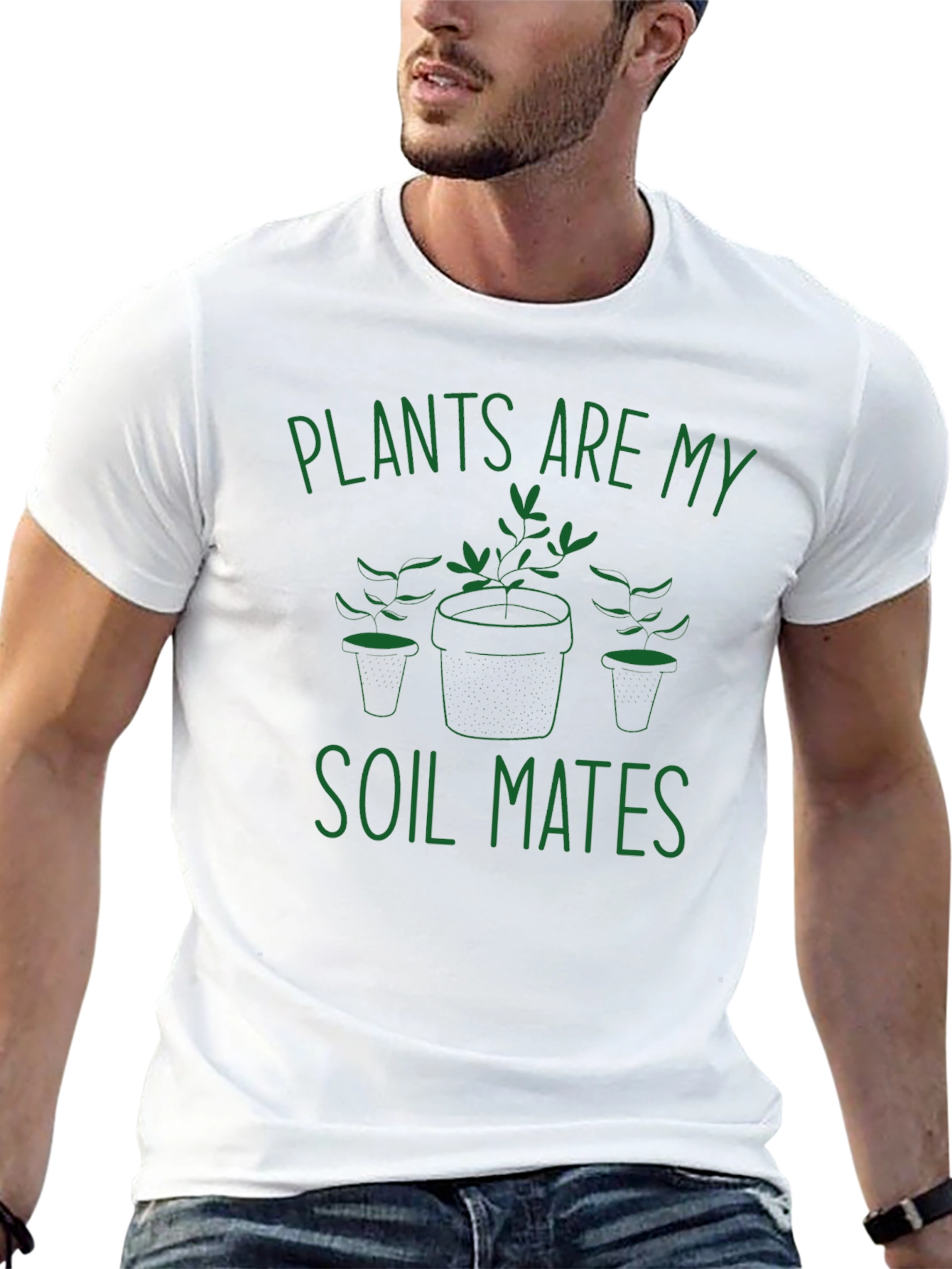Plants are My Soil Mates T-Shirt - Black Cotton