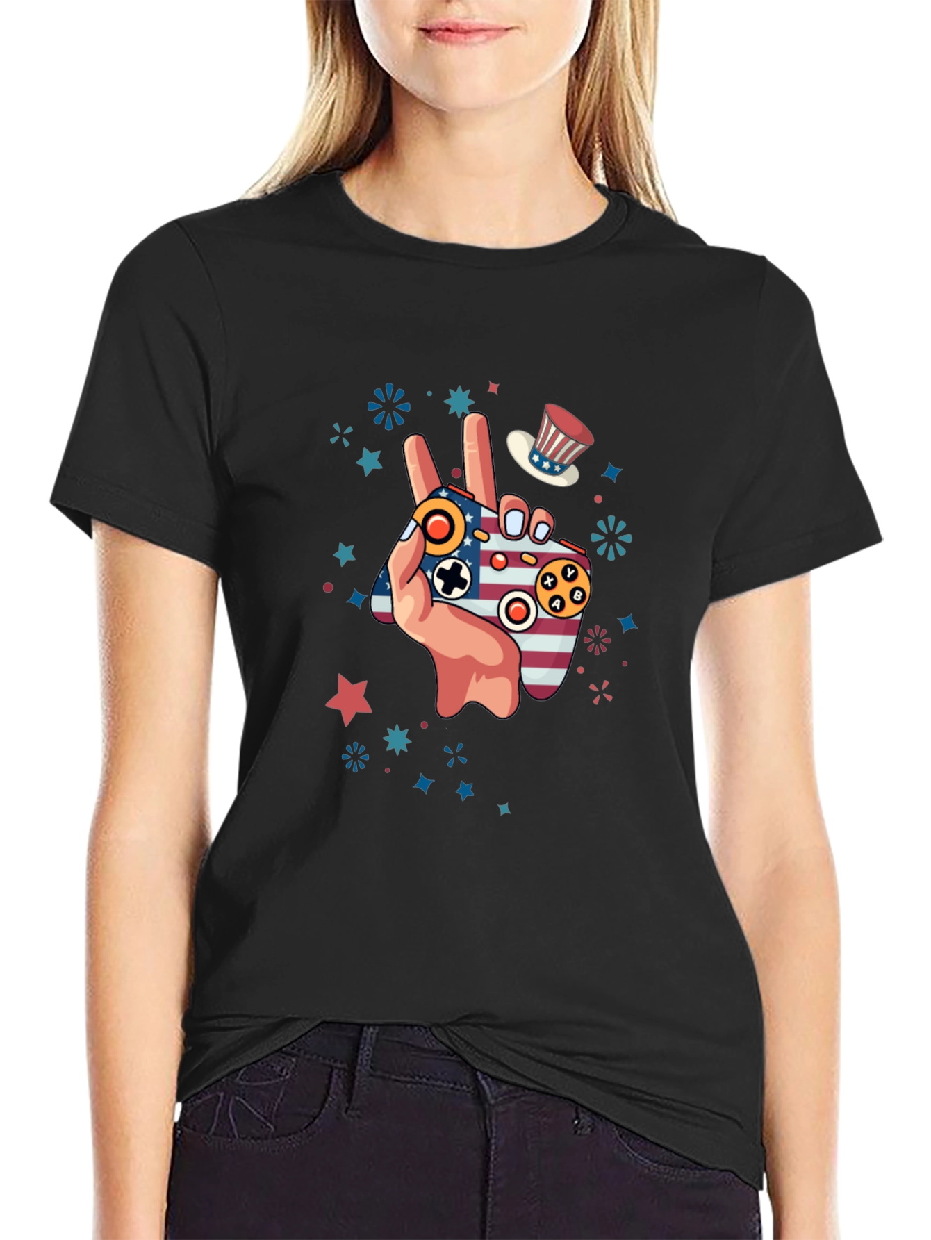Patriotic Gamer T-Shirt - Peace and Play!