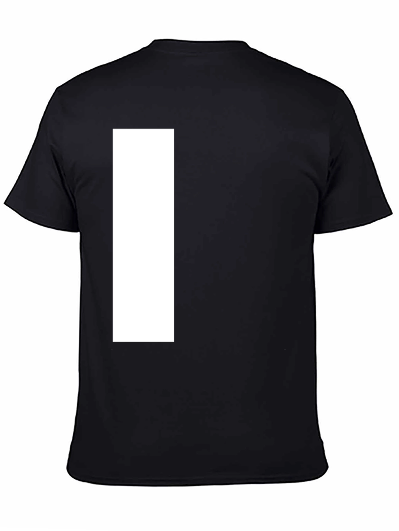 Basic Black T-Shirt with White Graphic Design