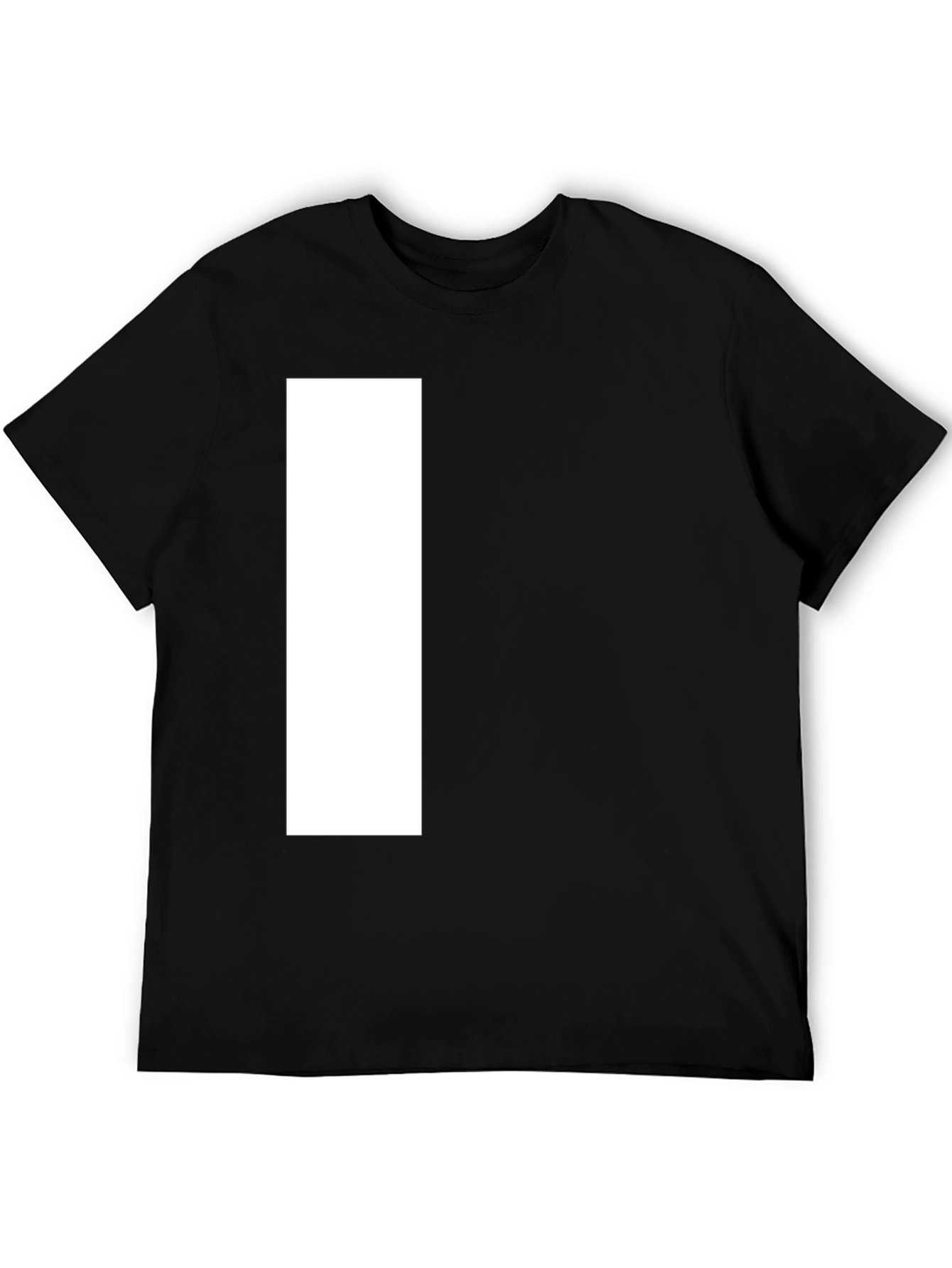Basic Black T-Shirt with White Graphic Design