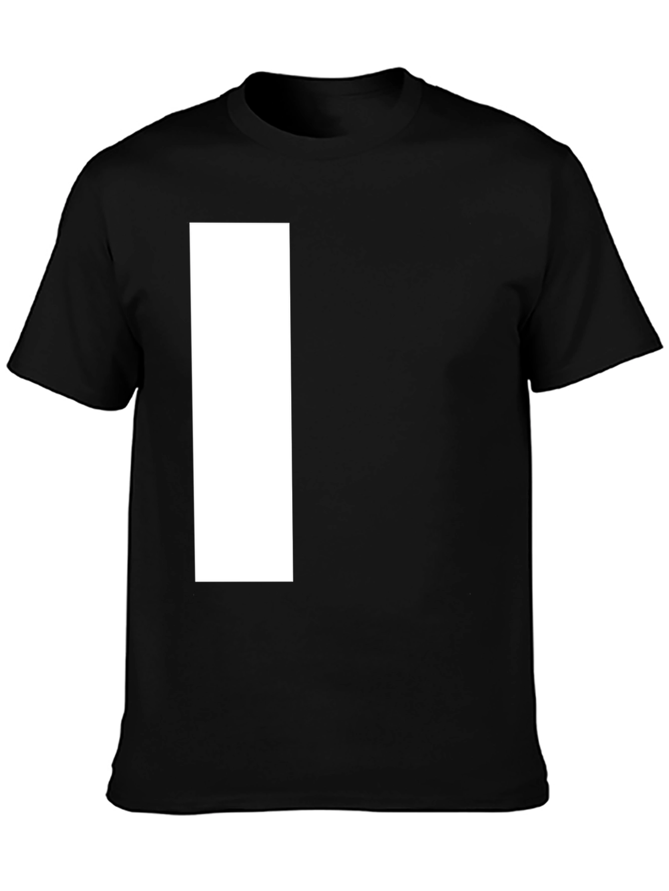 Basic Black T-Shirt with White Graphic Design