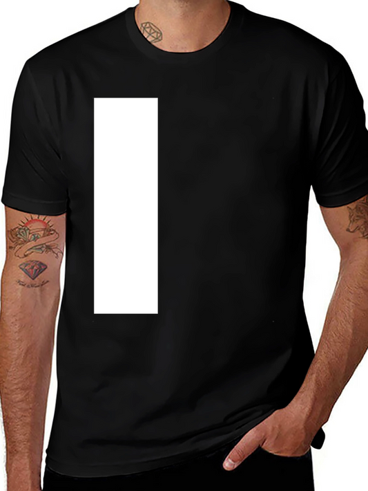 Basic Black T-Shirt with White Graphic Design