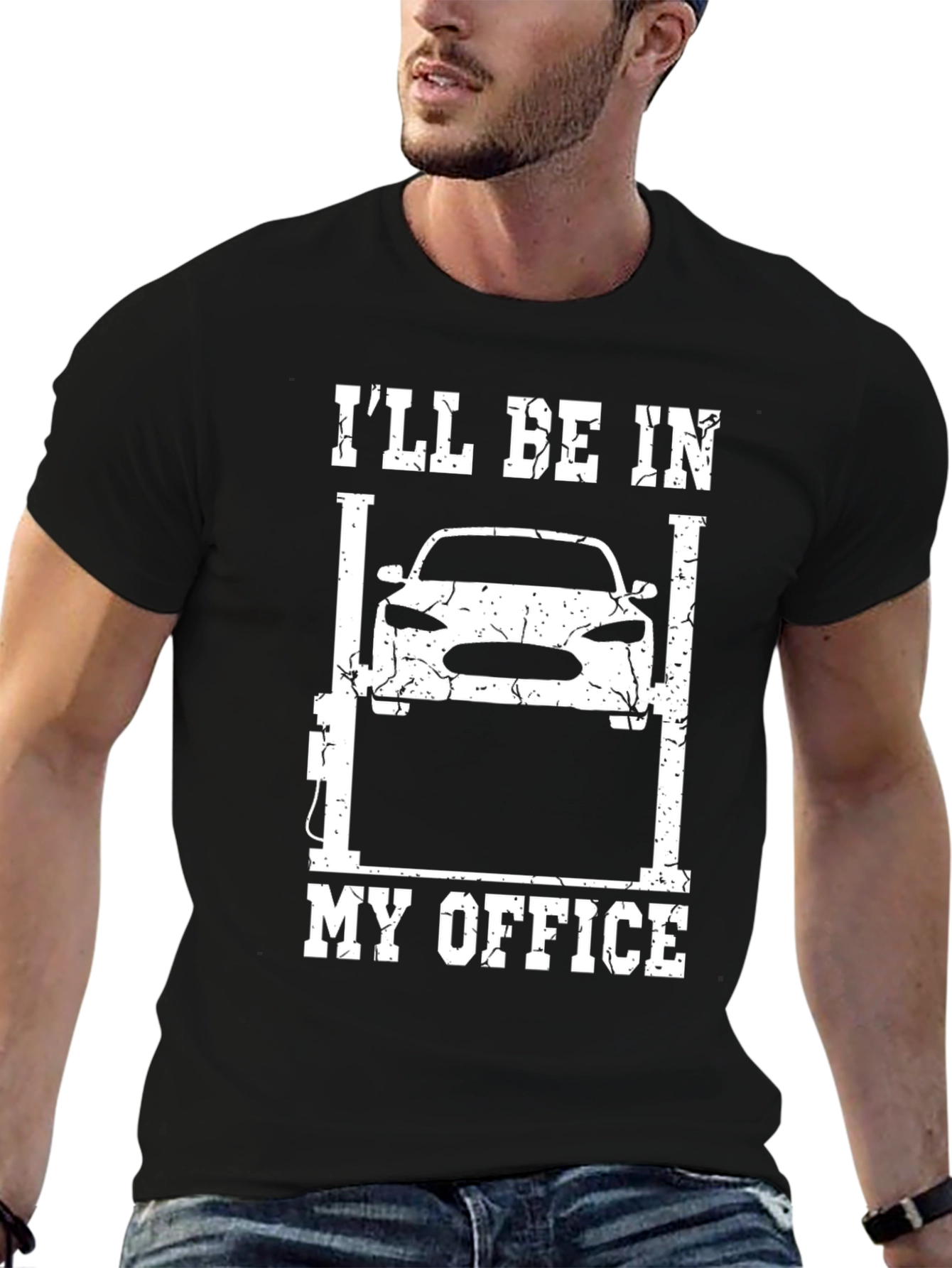 Mechanics Office T-Shirt - Car Lift Design