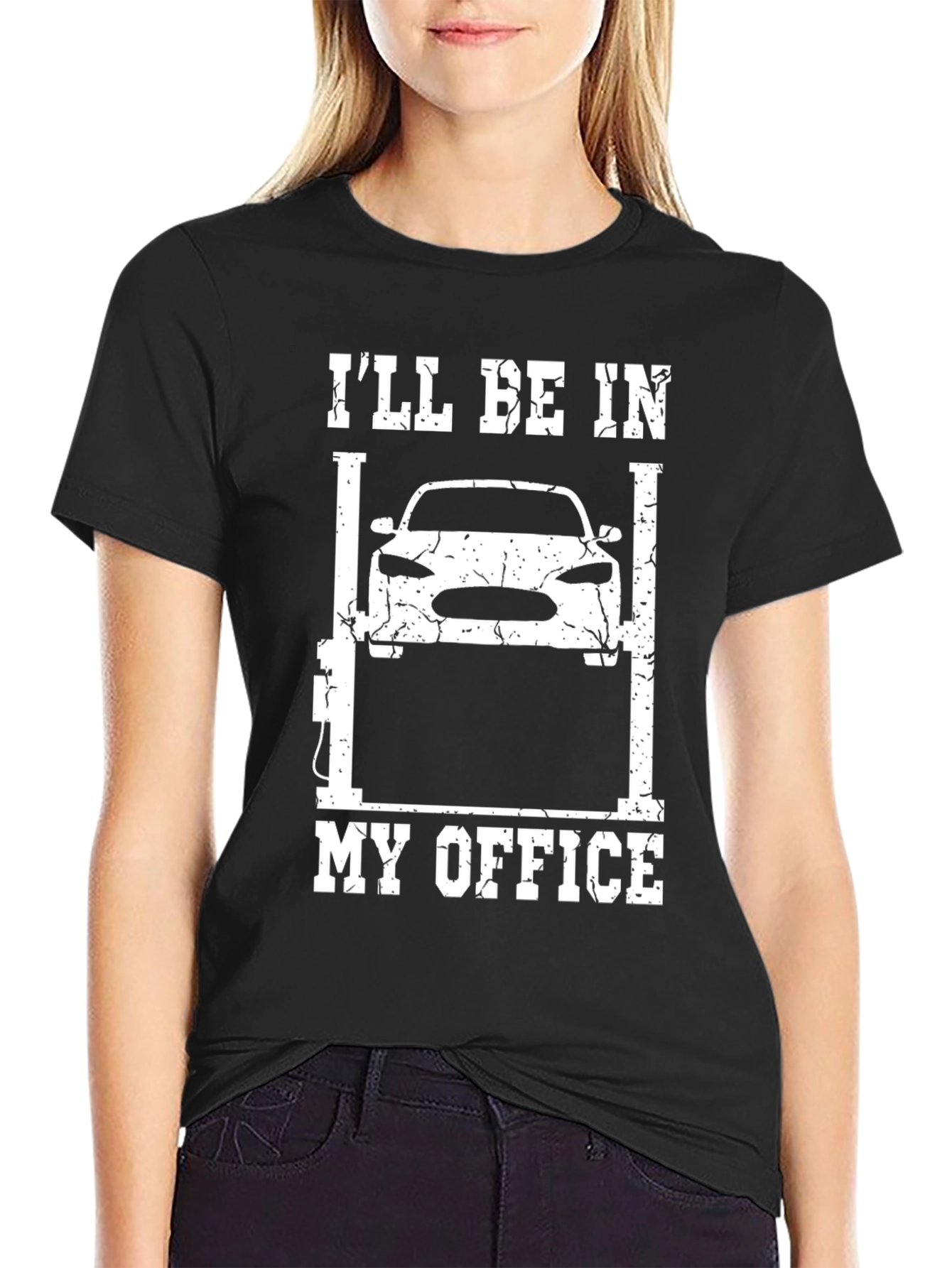 Mechanics Office T-Shirt - Car Lift Design