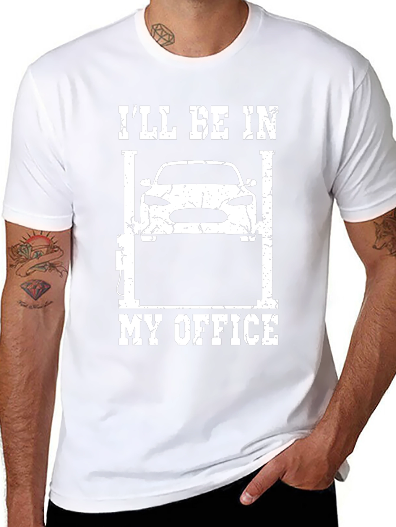 Mechanics Office T-Shirt - Car Lift Design