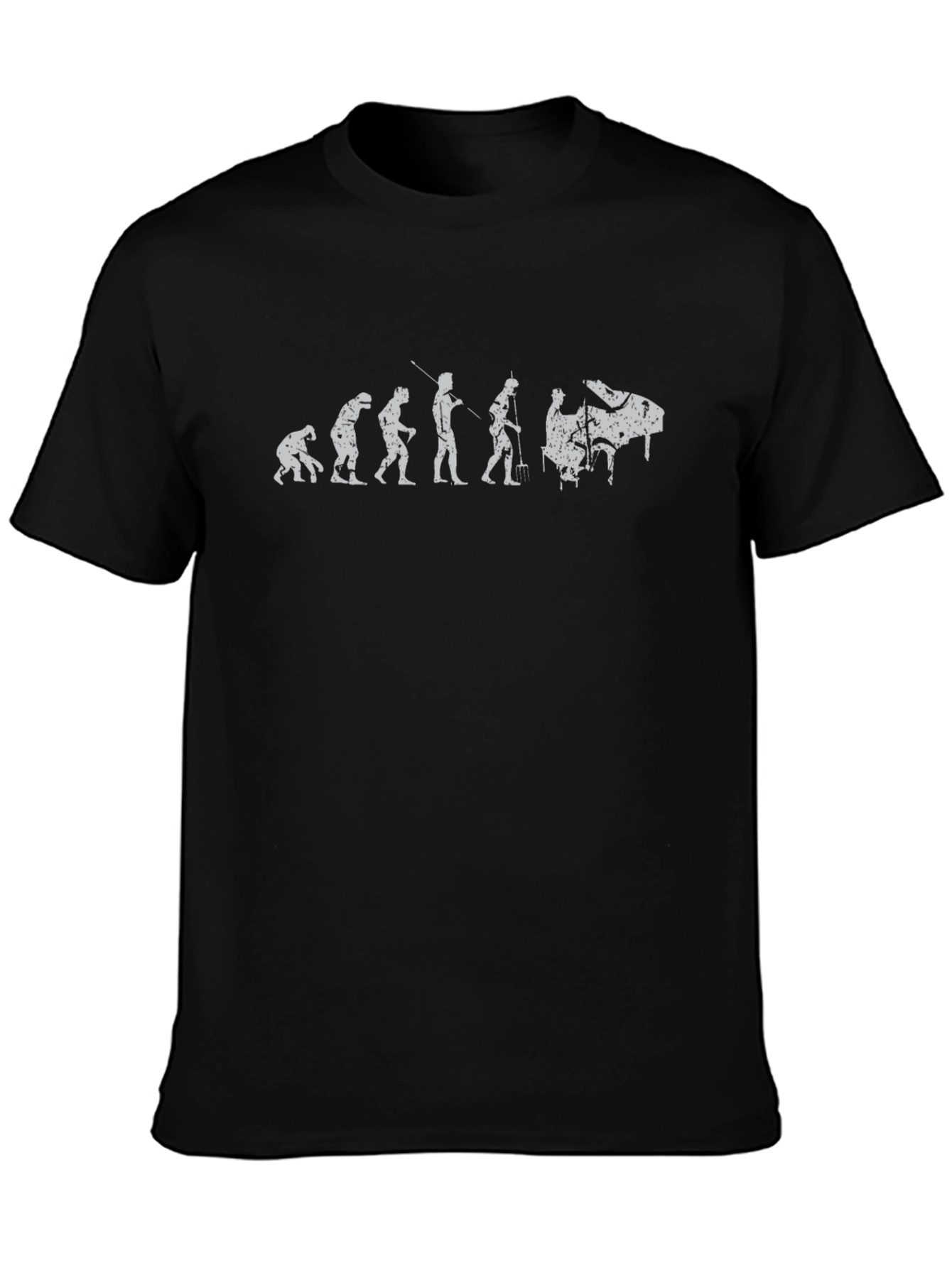 Evolution of Piano Player T-Shirt - Black