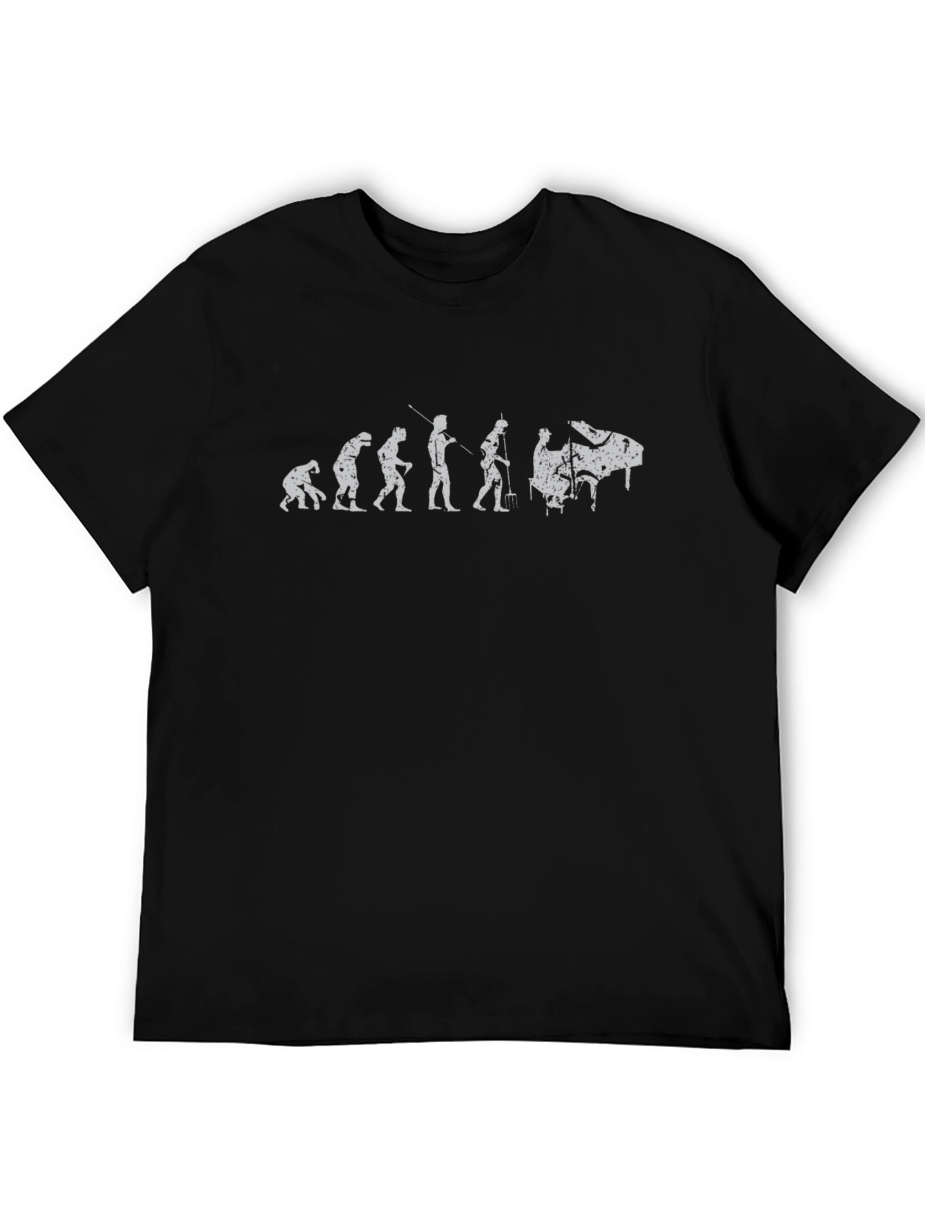 Evolution of Piano Player T-Shirt - Black