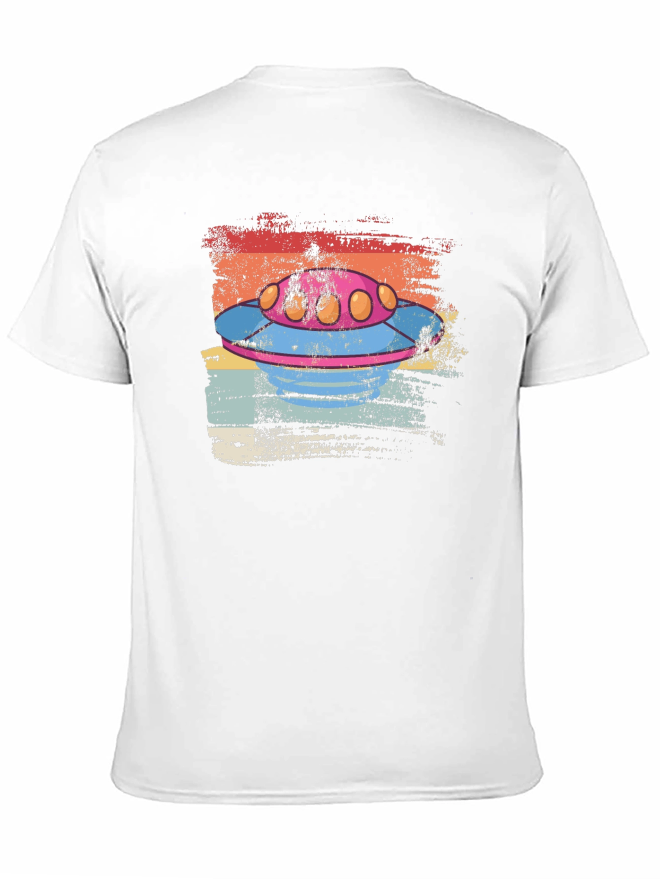 Retro UFO Graphic Tee - Distressed Alien Spaceship T-Shirt