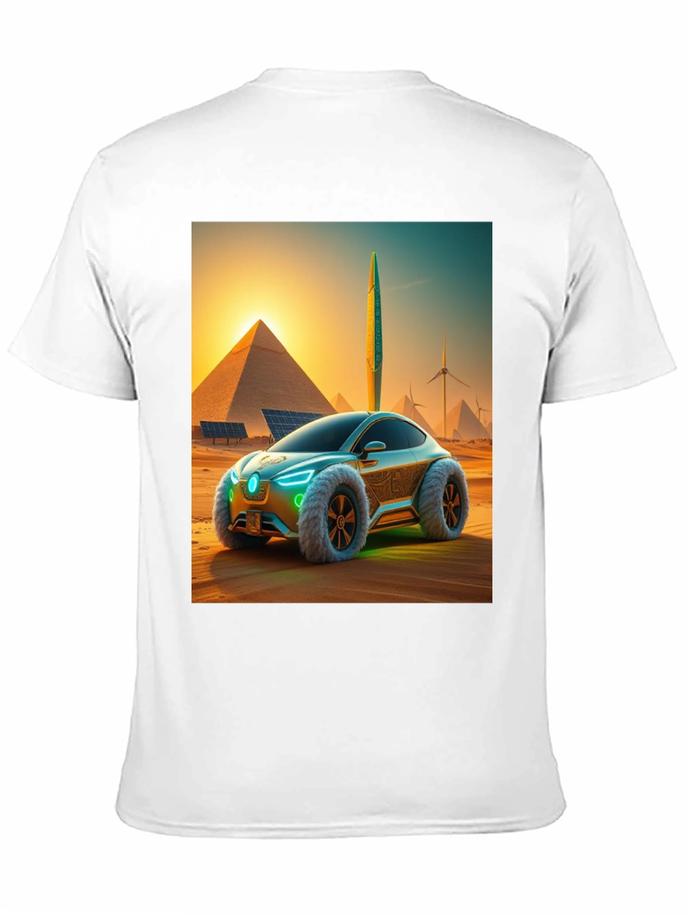Futuristic Desert Car Graphic Tee - Black