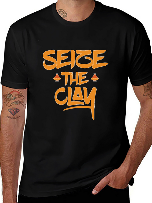 Seize the Clay Graphic Tee - Black Cotton T-Shirt