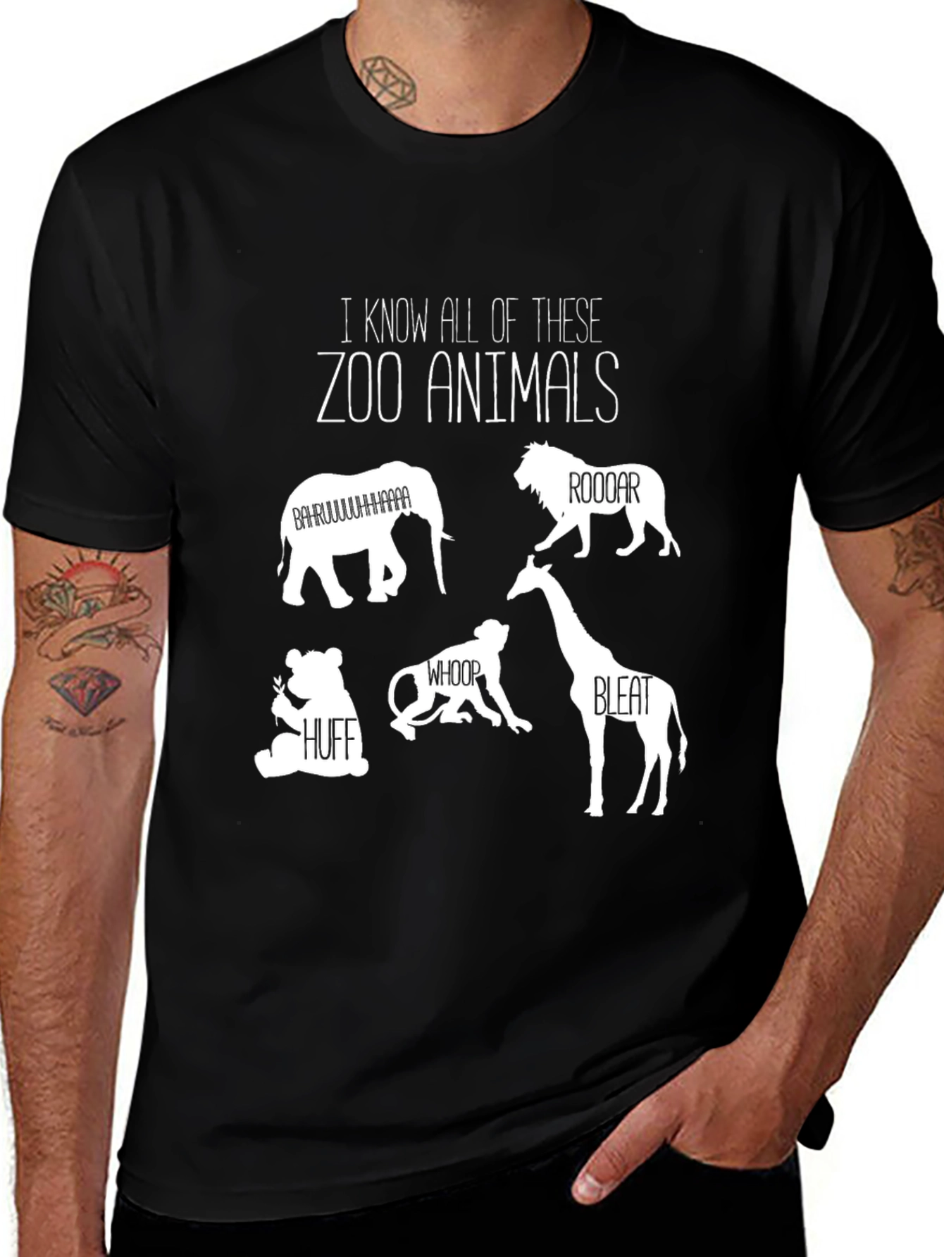 Zoo Animals Graphic T-Shirt Funny Animal Sounds