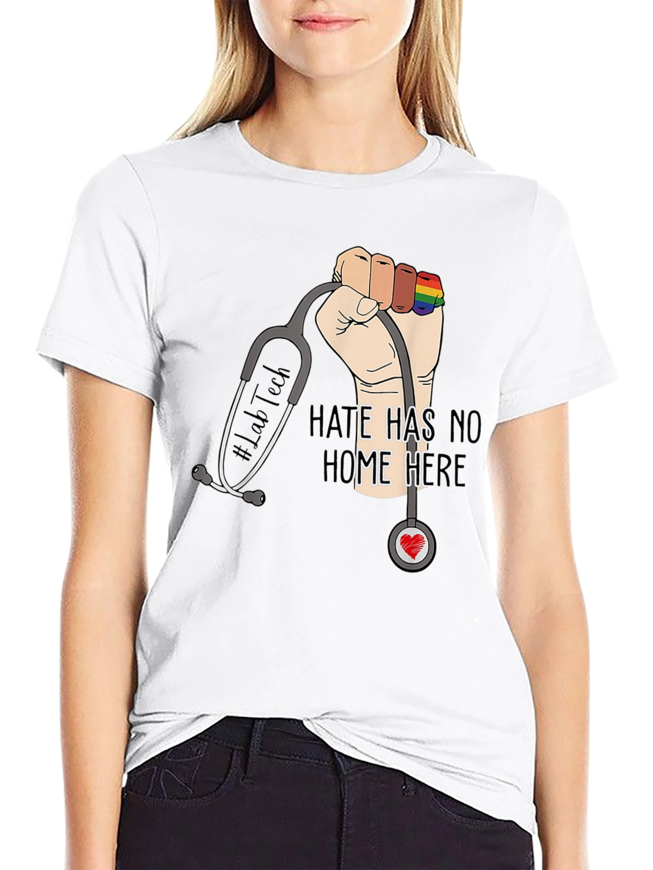 Lab Tech Pride T-Shirt: Hate Has No Home Here