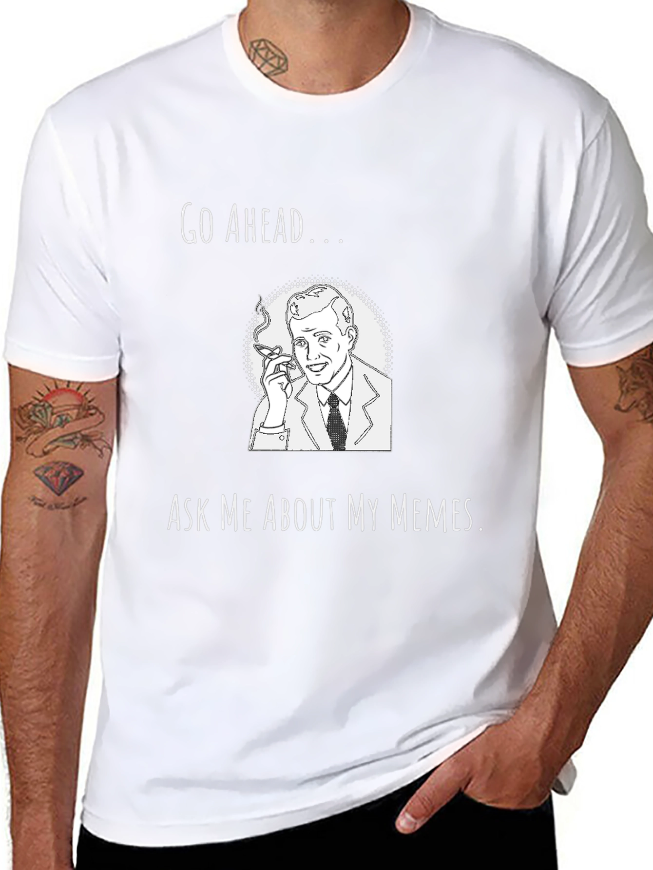 Go Ahead Ask Me About My Memes Black T-Shirt