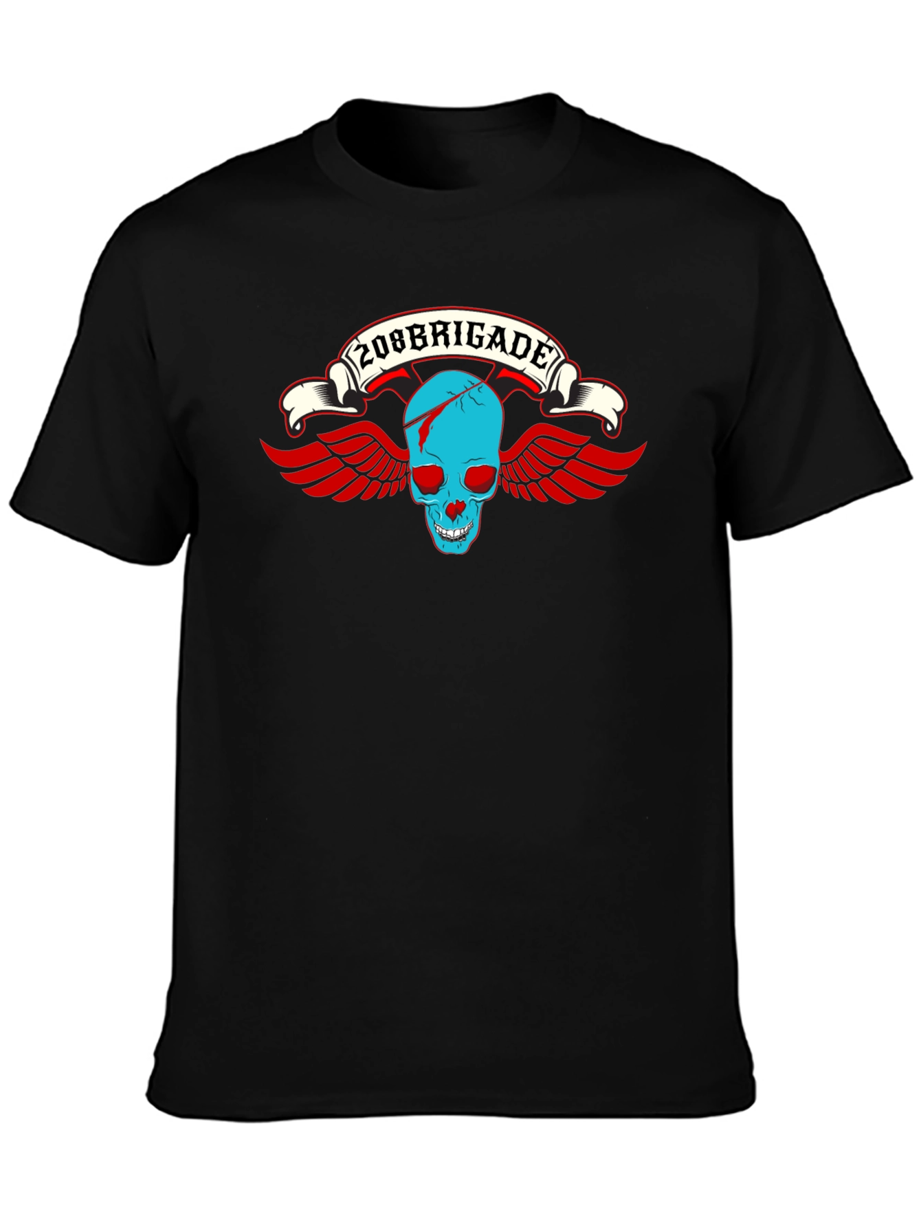208 Brigade Skull Wings Graphic Tee - Black