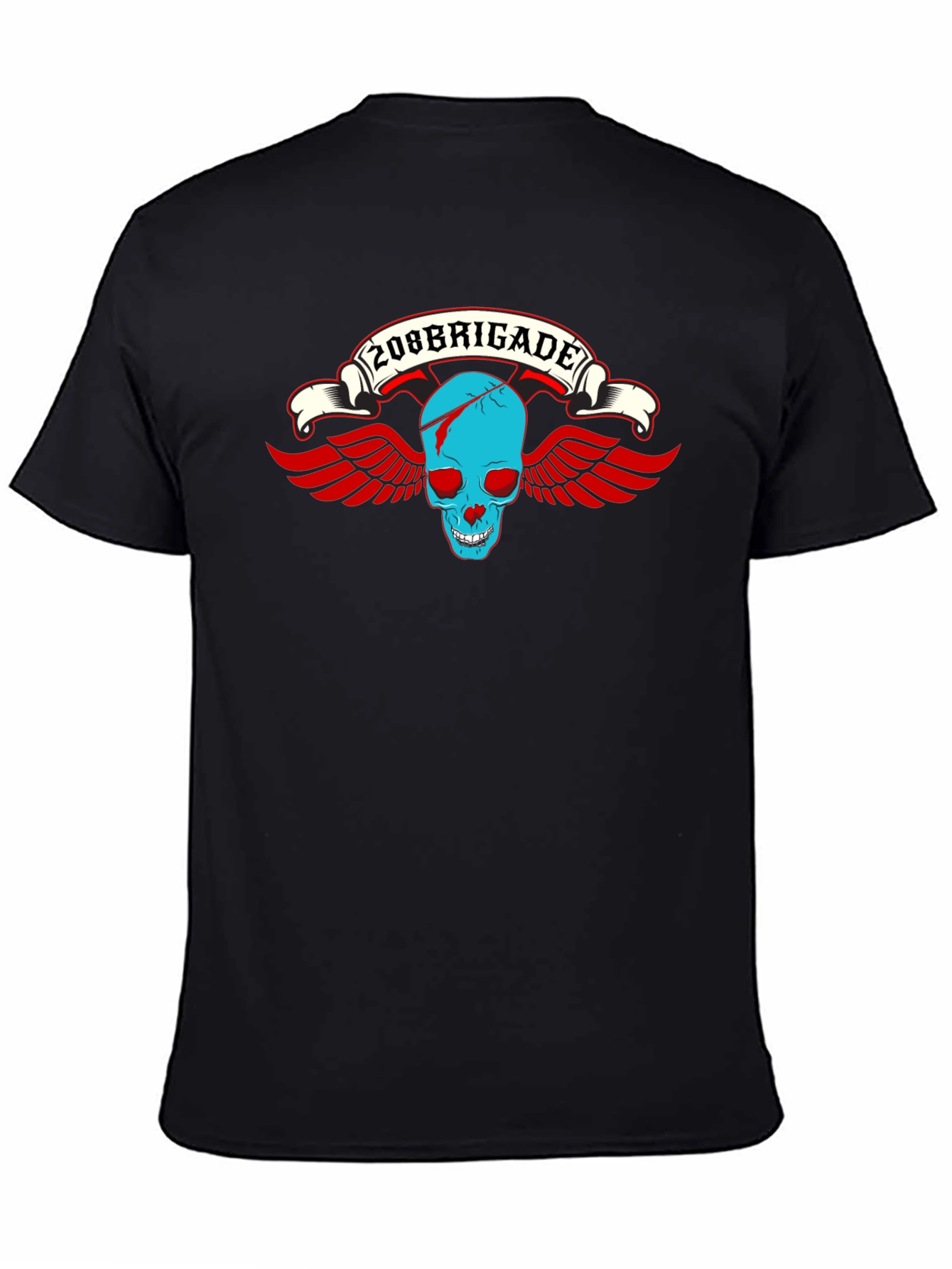 208 Brigade Skull Wings Graphic Tee - Black