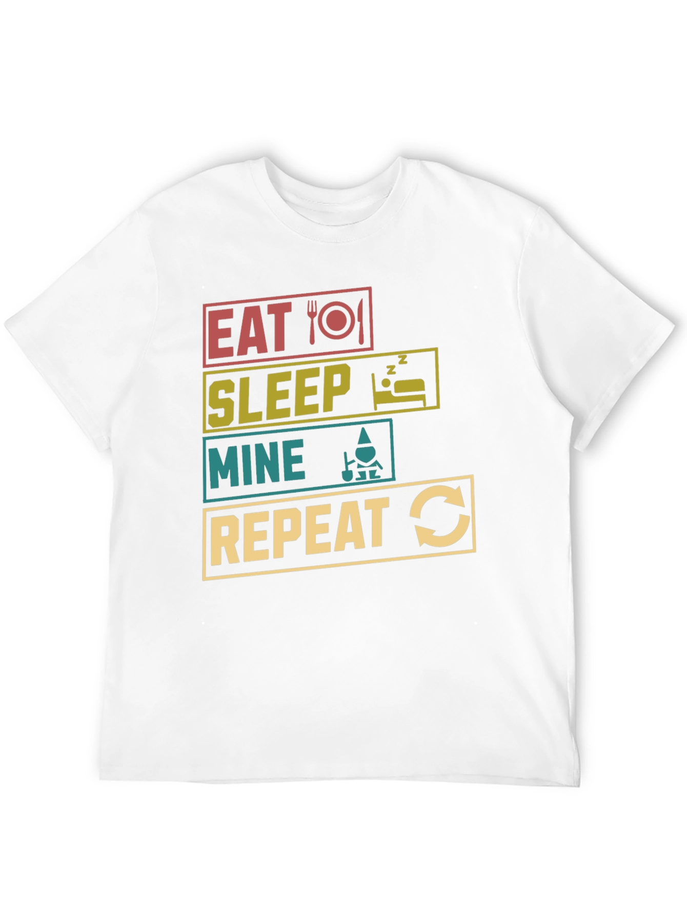 Eat Sleep Mine Repeat Black T-Shirt