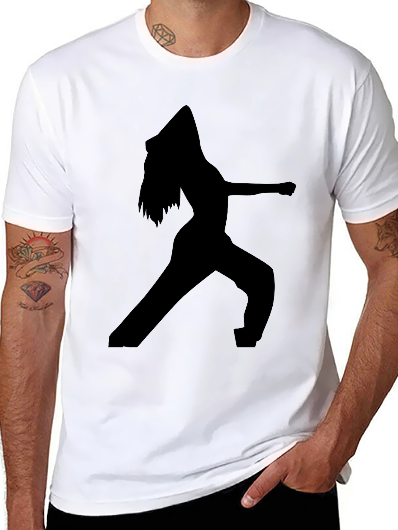 Silhouette Graphic Tee - Black Cotton Blend