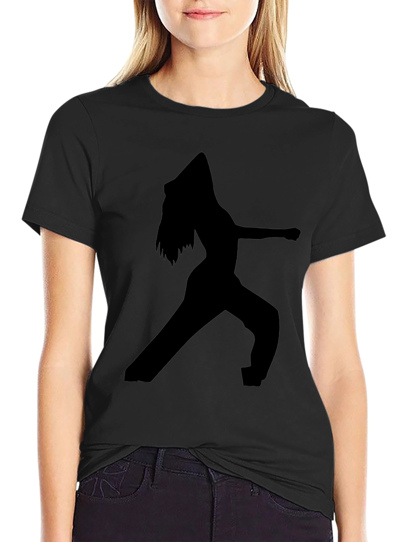 Silhouette Graphic Tee - Black Cotton Blend