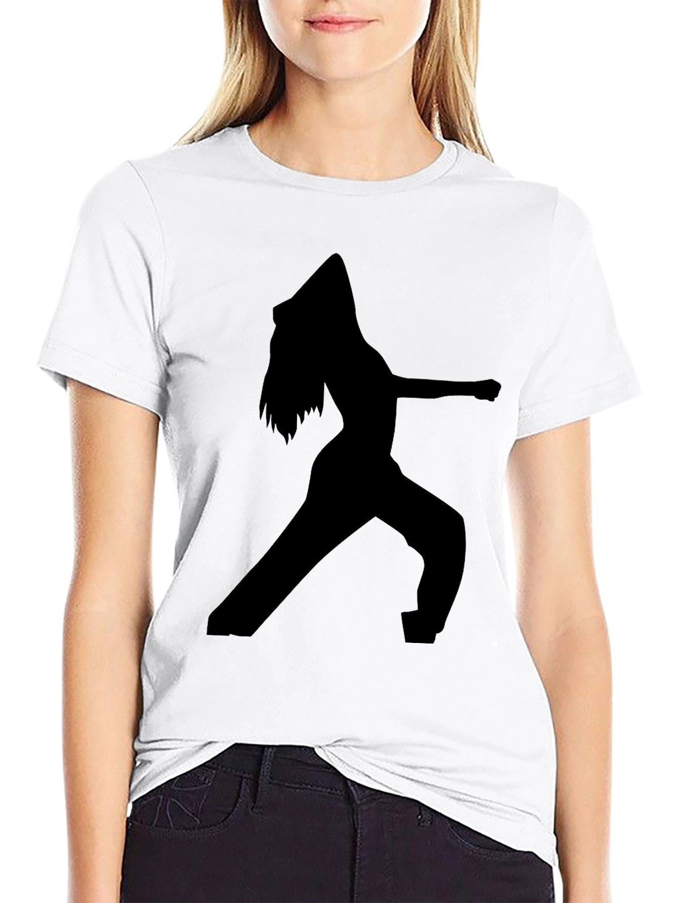 Silhouette Graphic Tee - Black Cotton Blend
