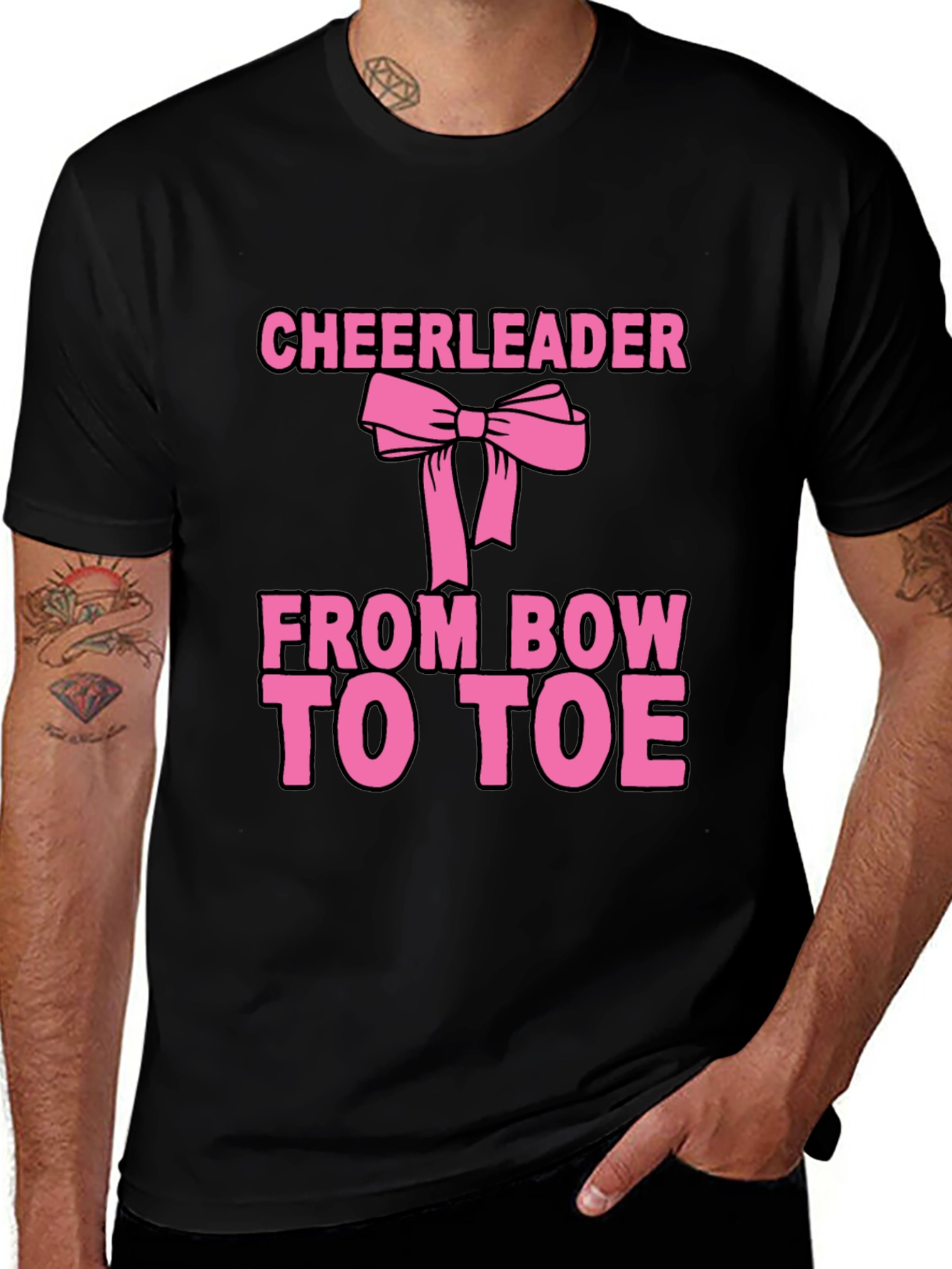 Cheerleader Bow to Toe Black T-Shirt