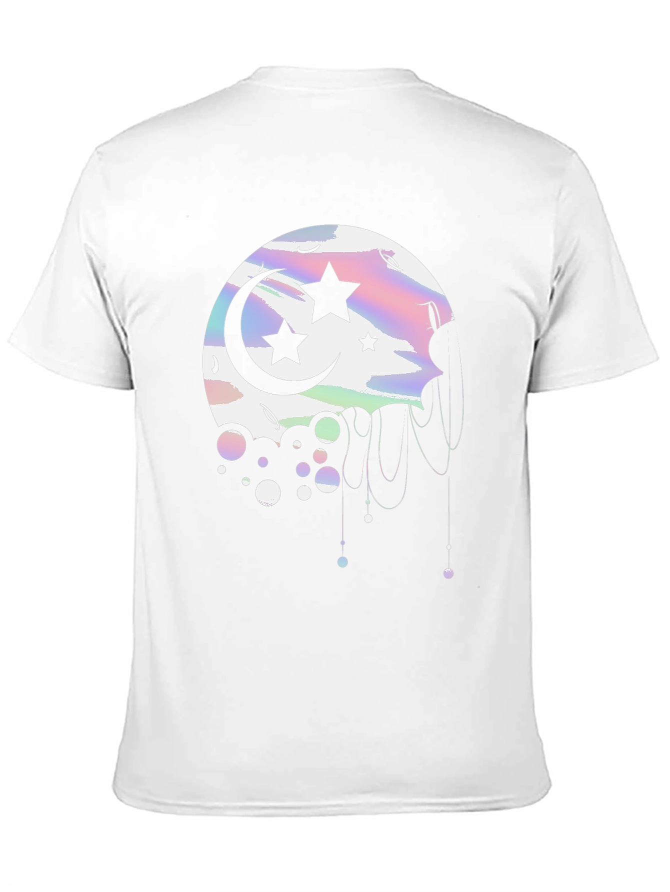 Celestial Moon & Stars Graphic Tee - Black