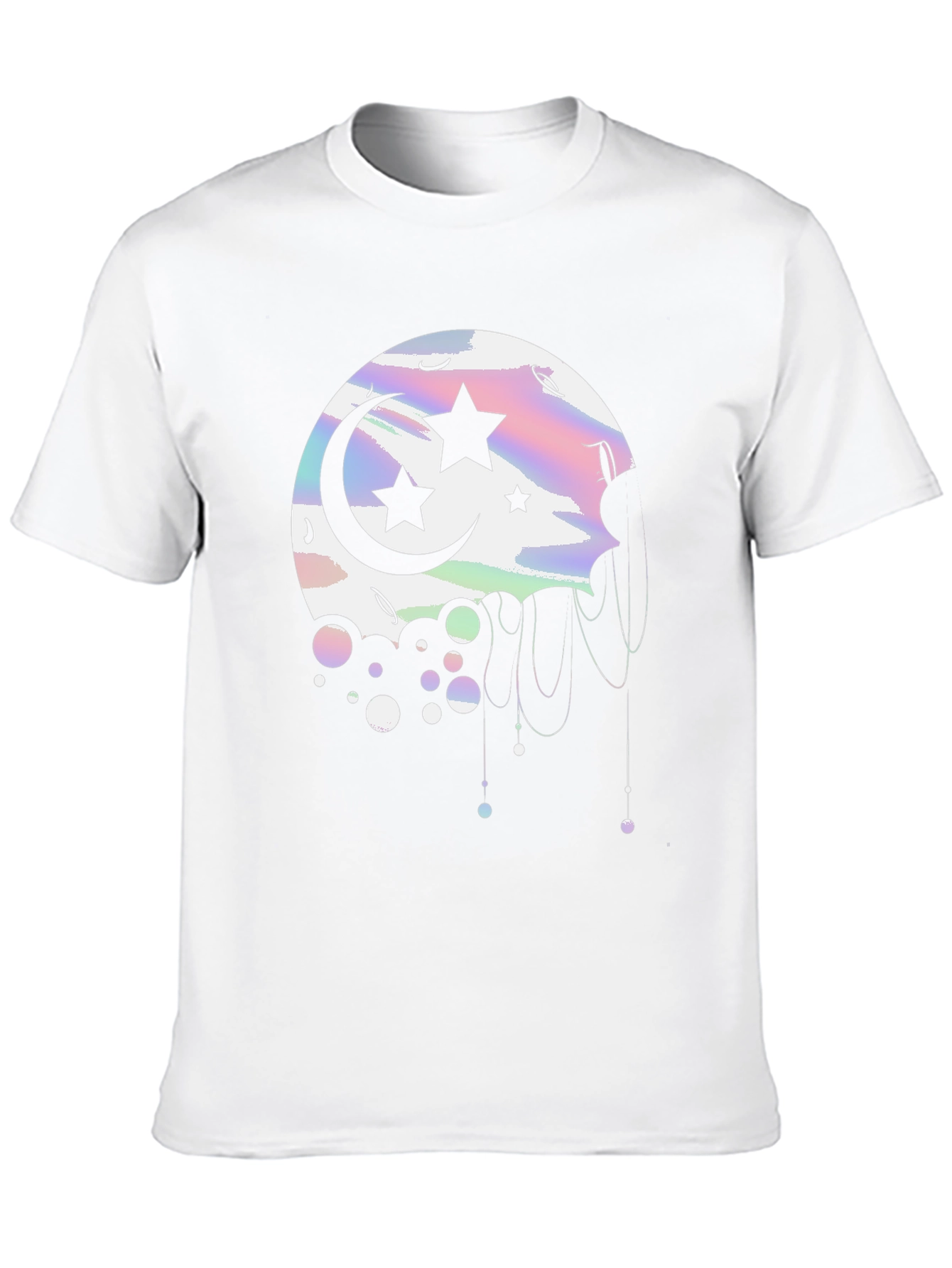 Celestial Moon & Stars Graphic Tee - Black