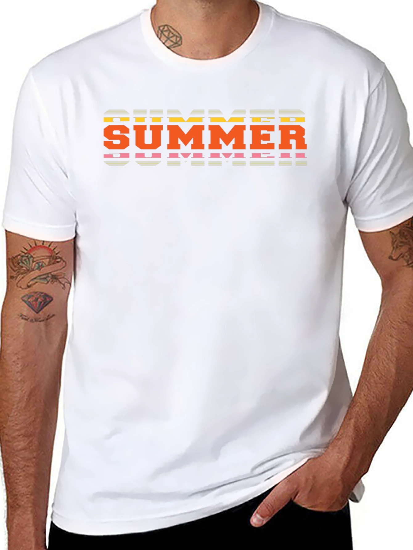 Retro Summer Graphic Tee - Bold Black Shirt