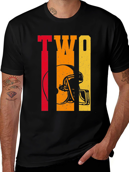 Retro TWO Football Helmet Graphic Tee