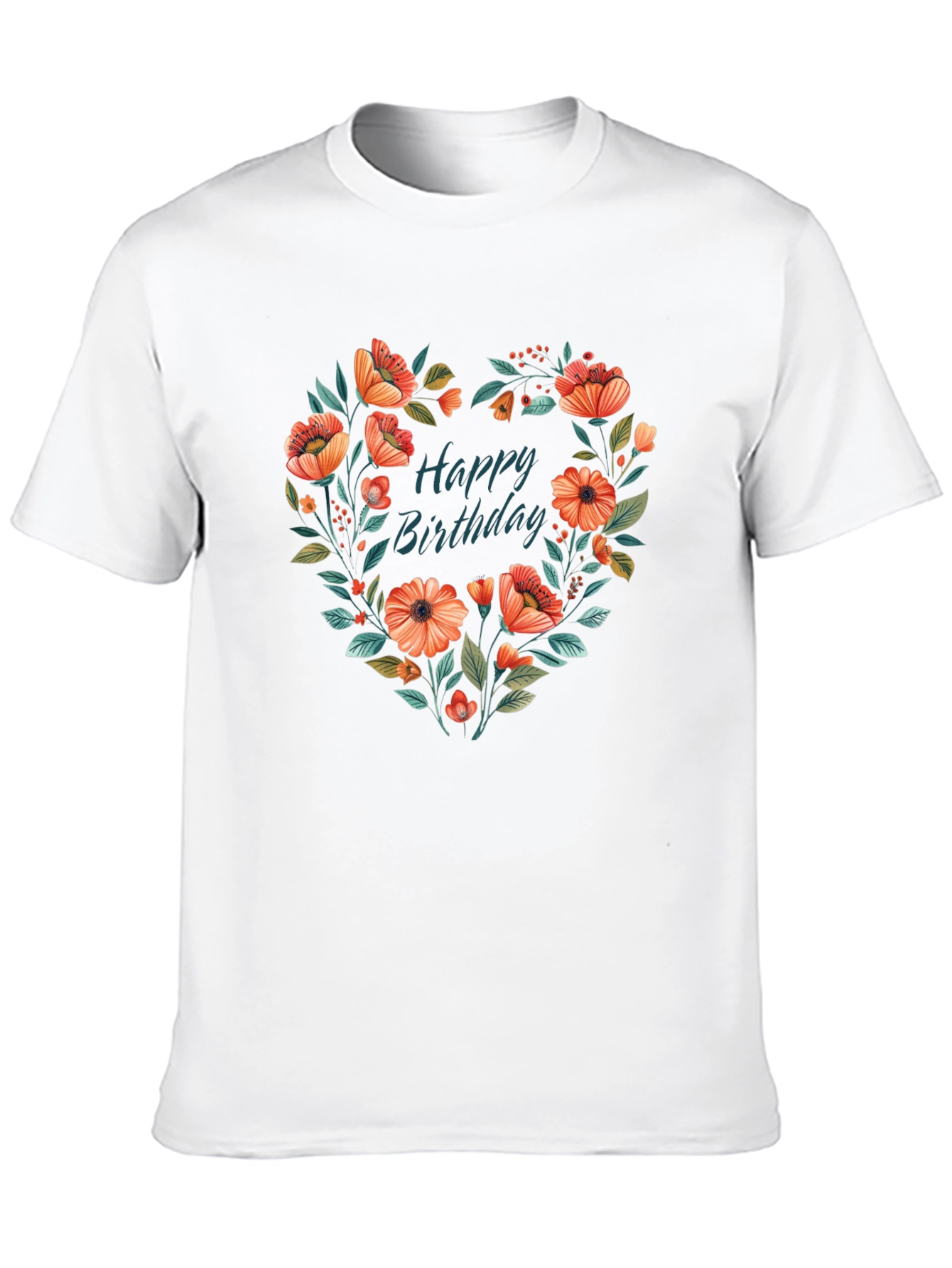 Floral Heart Birthday T-Shirt - Unique Graphic Tee