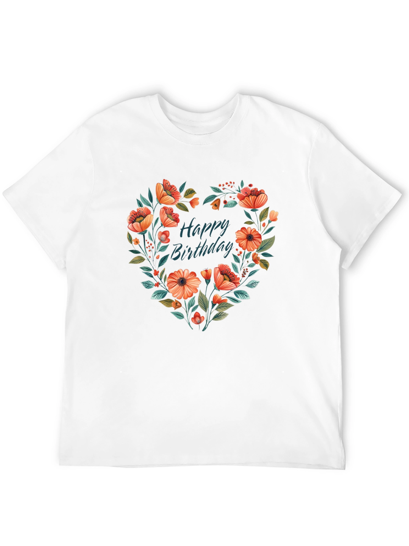 Floral Heart Birthday T-Shirt - Unique Graphic Tee