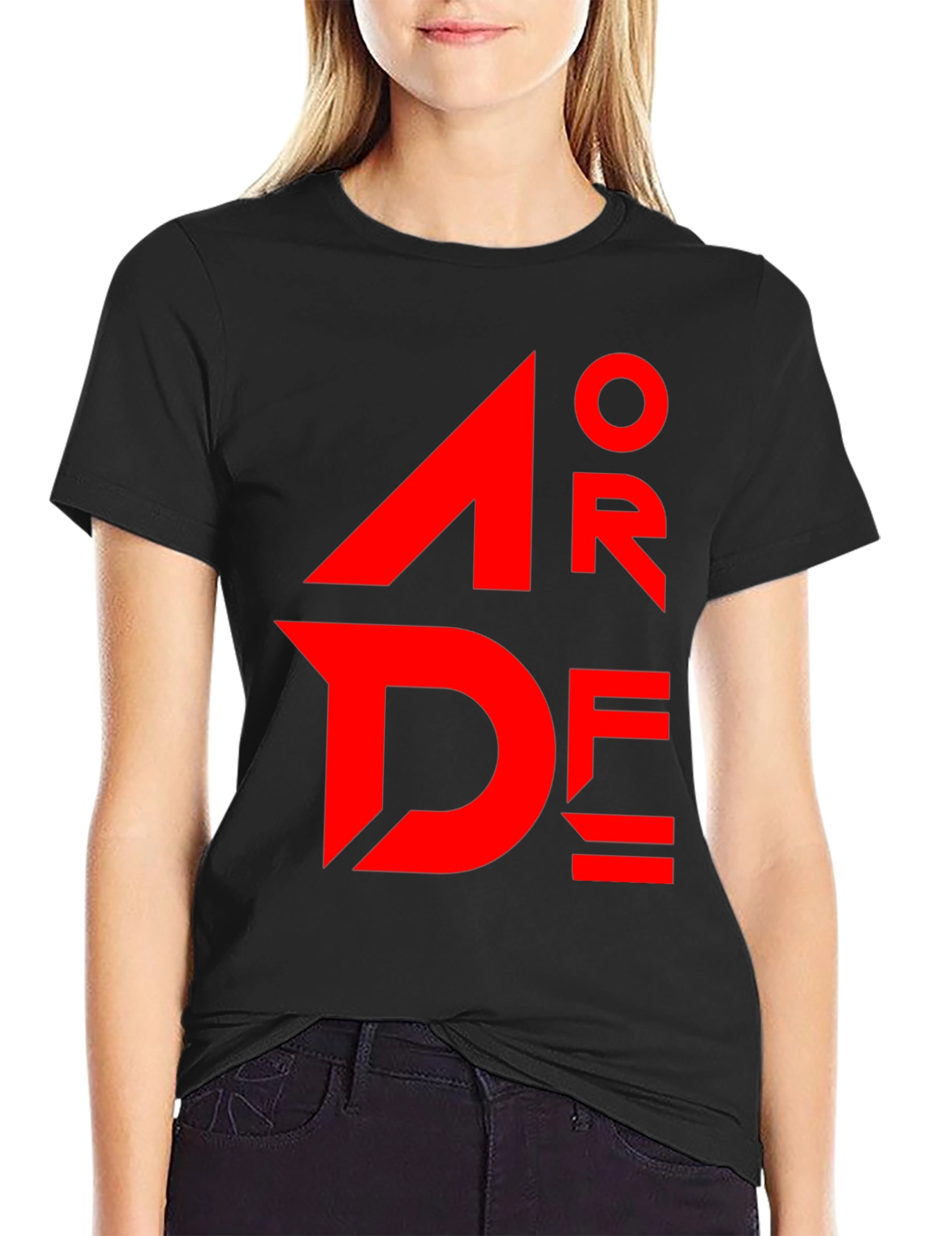 Modern Graphic T-Shirt - Bold Red Text Design