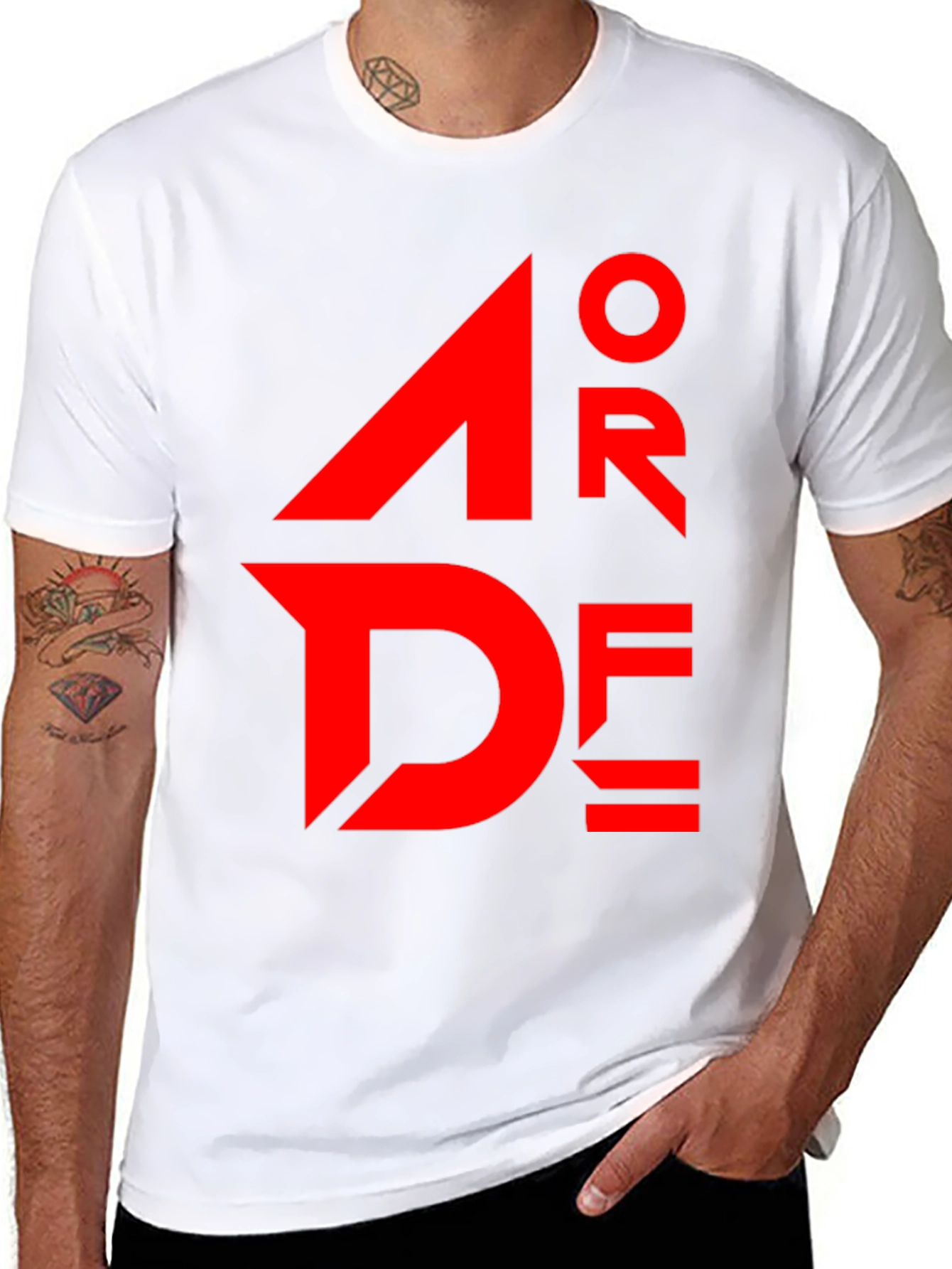 Modern Graphic T-Shirt - Bold Red Text Design