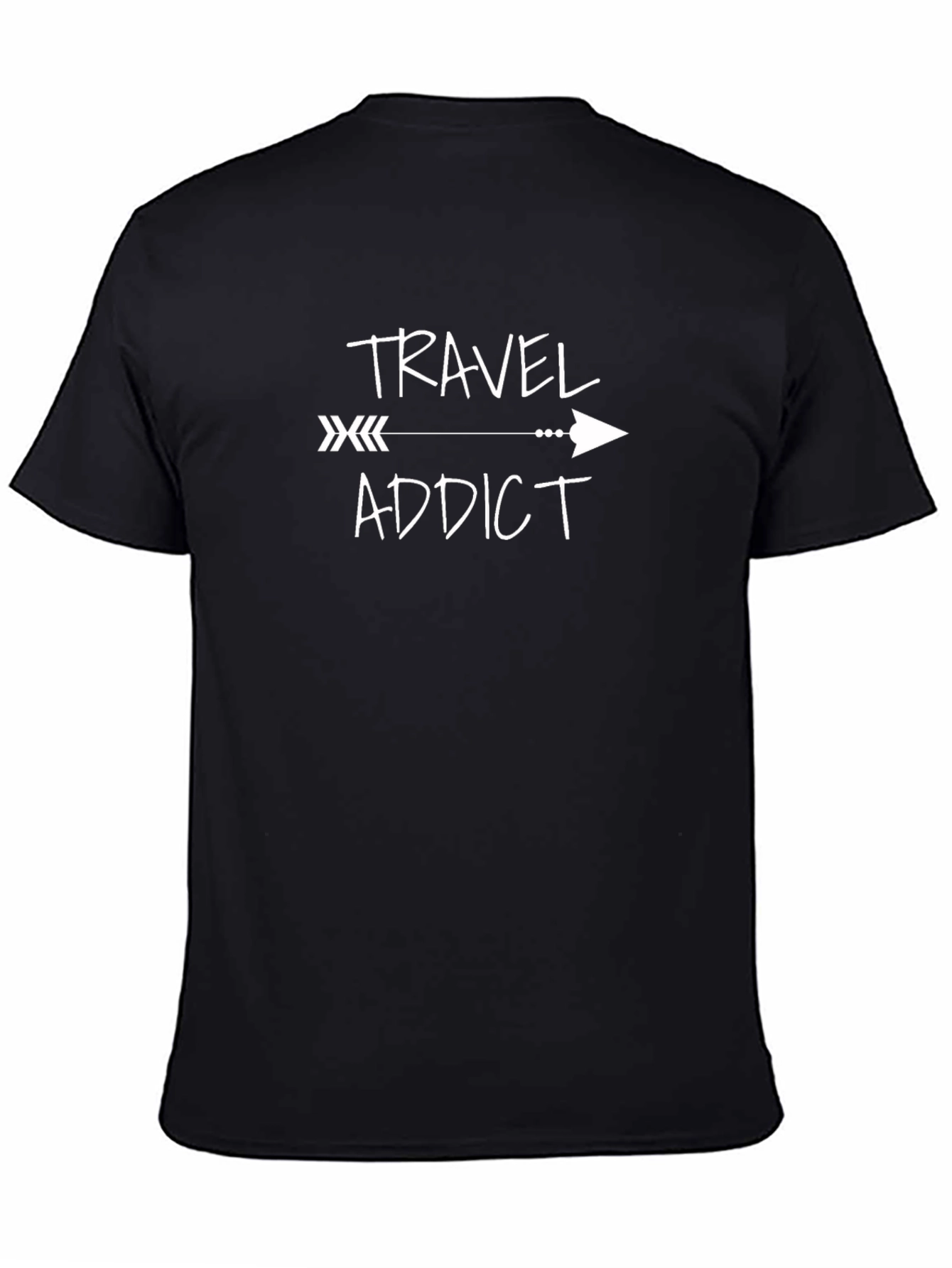 Travel Addict Graphic Tee - Black