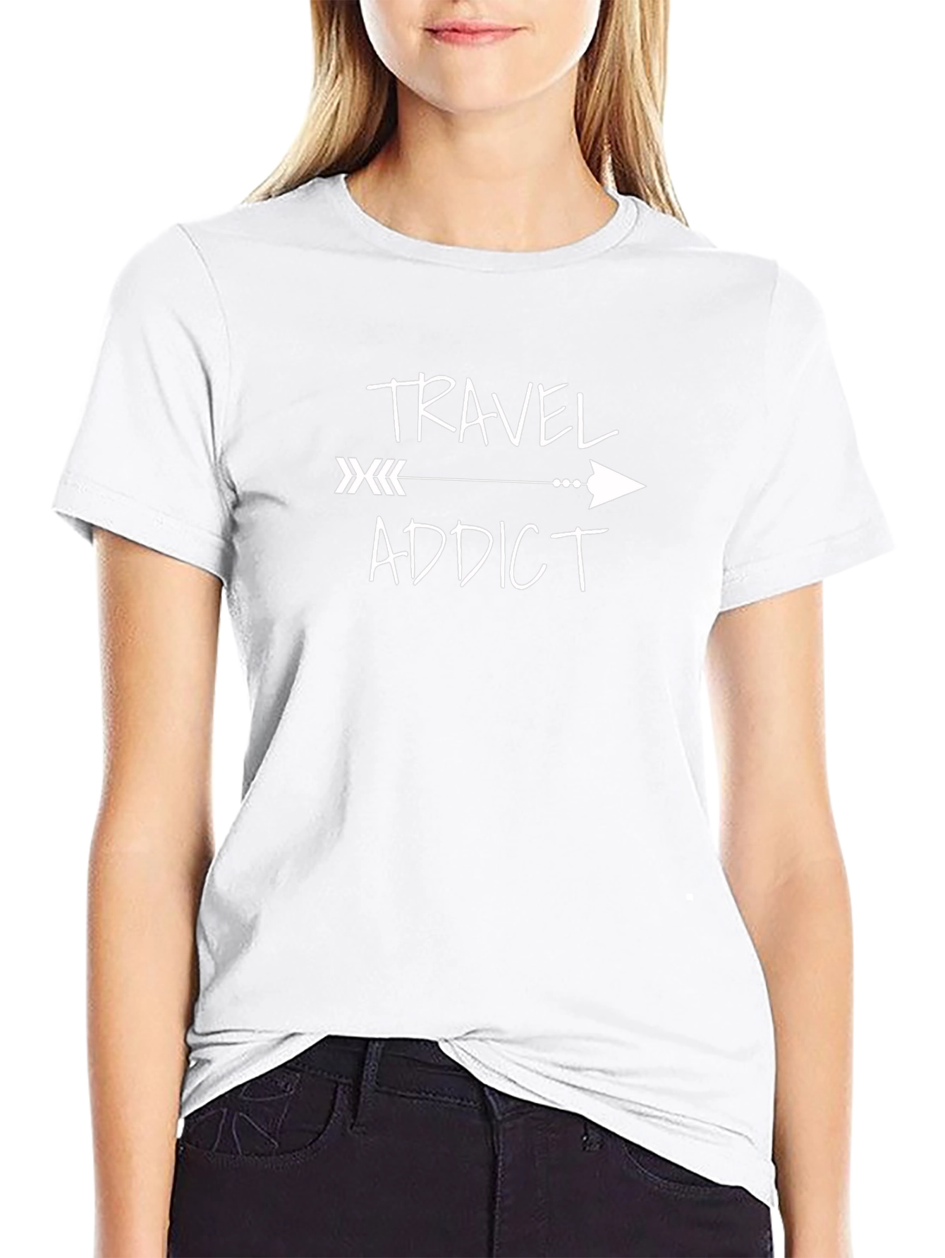 Travel Addict Graphic Tee - Black