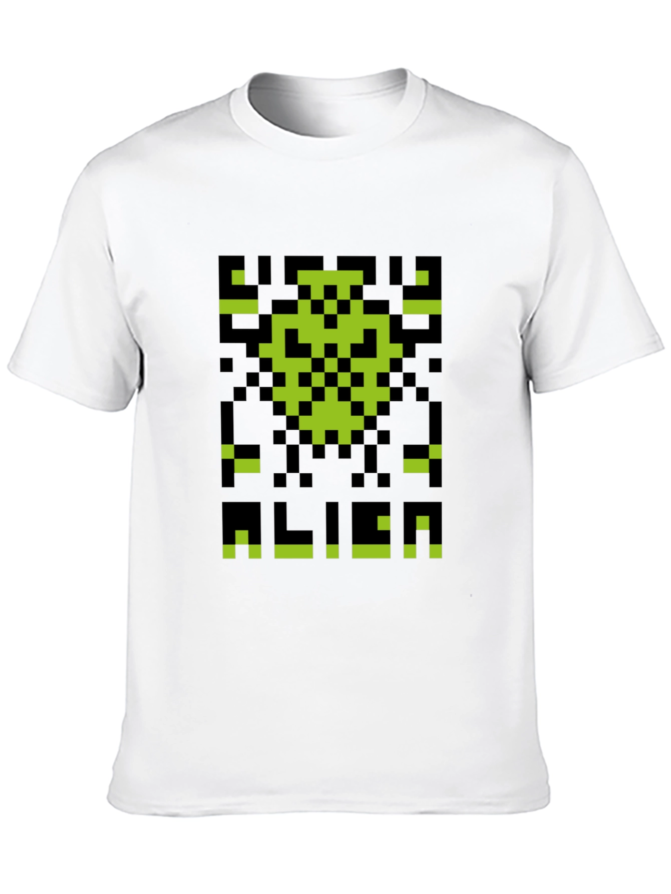 Retro Pixel Alien Graphic T-Shirt - Black