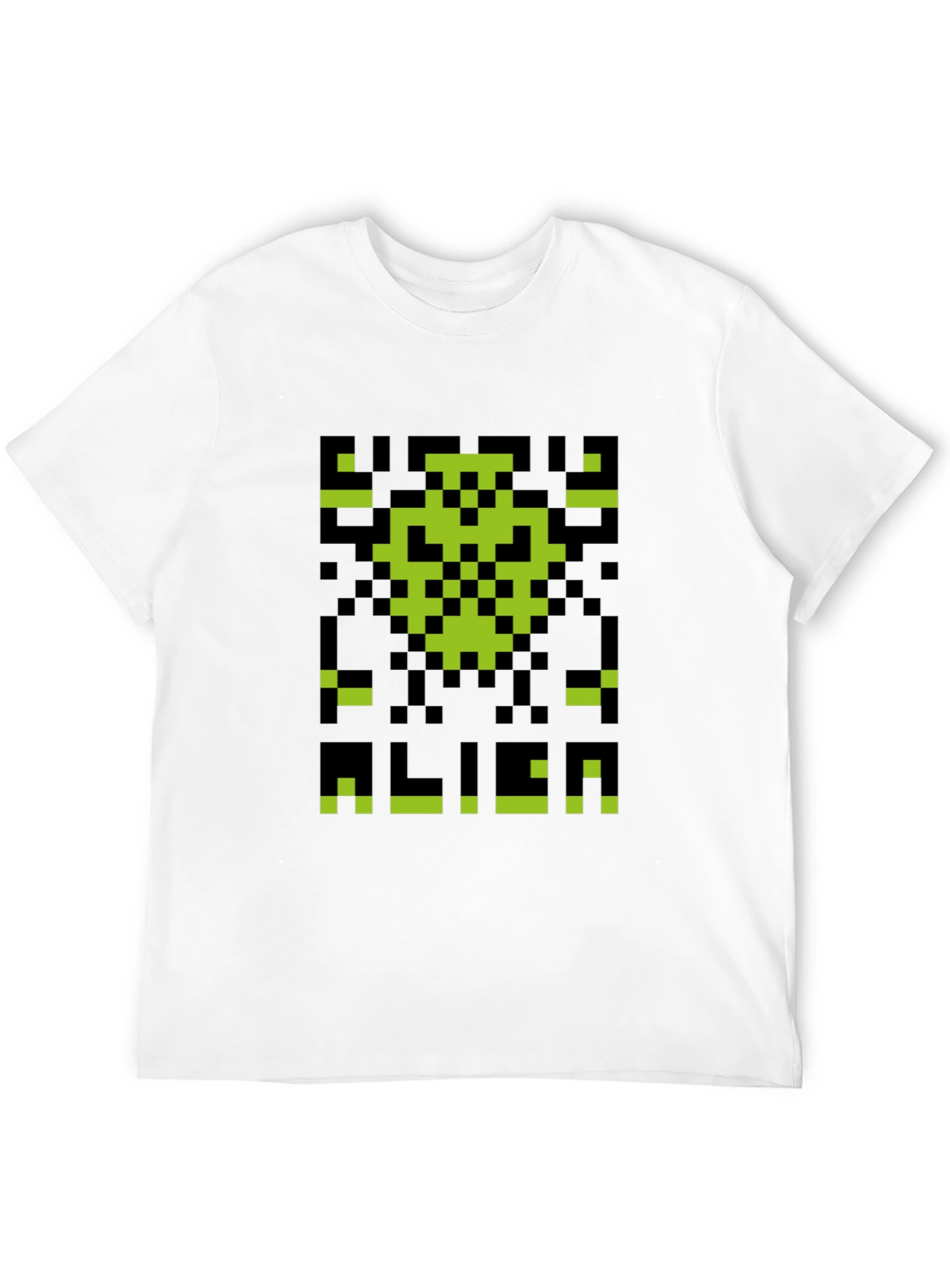 Retro Pixel Alien Graphic T-Shirt - Black