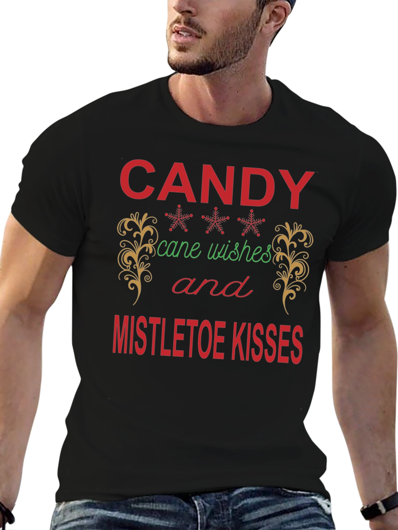 Festive Candy Cane Wishes T-Shirt