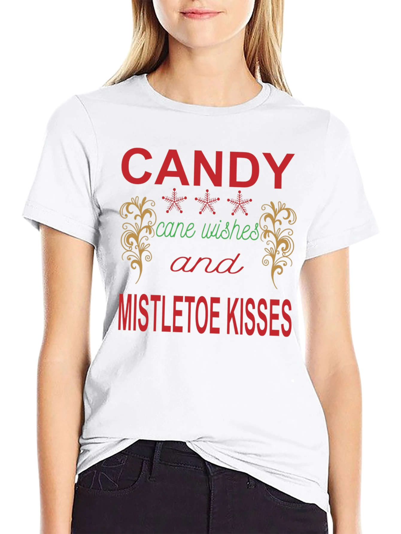 Festive Candy Cane Wishes T-Shirt
