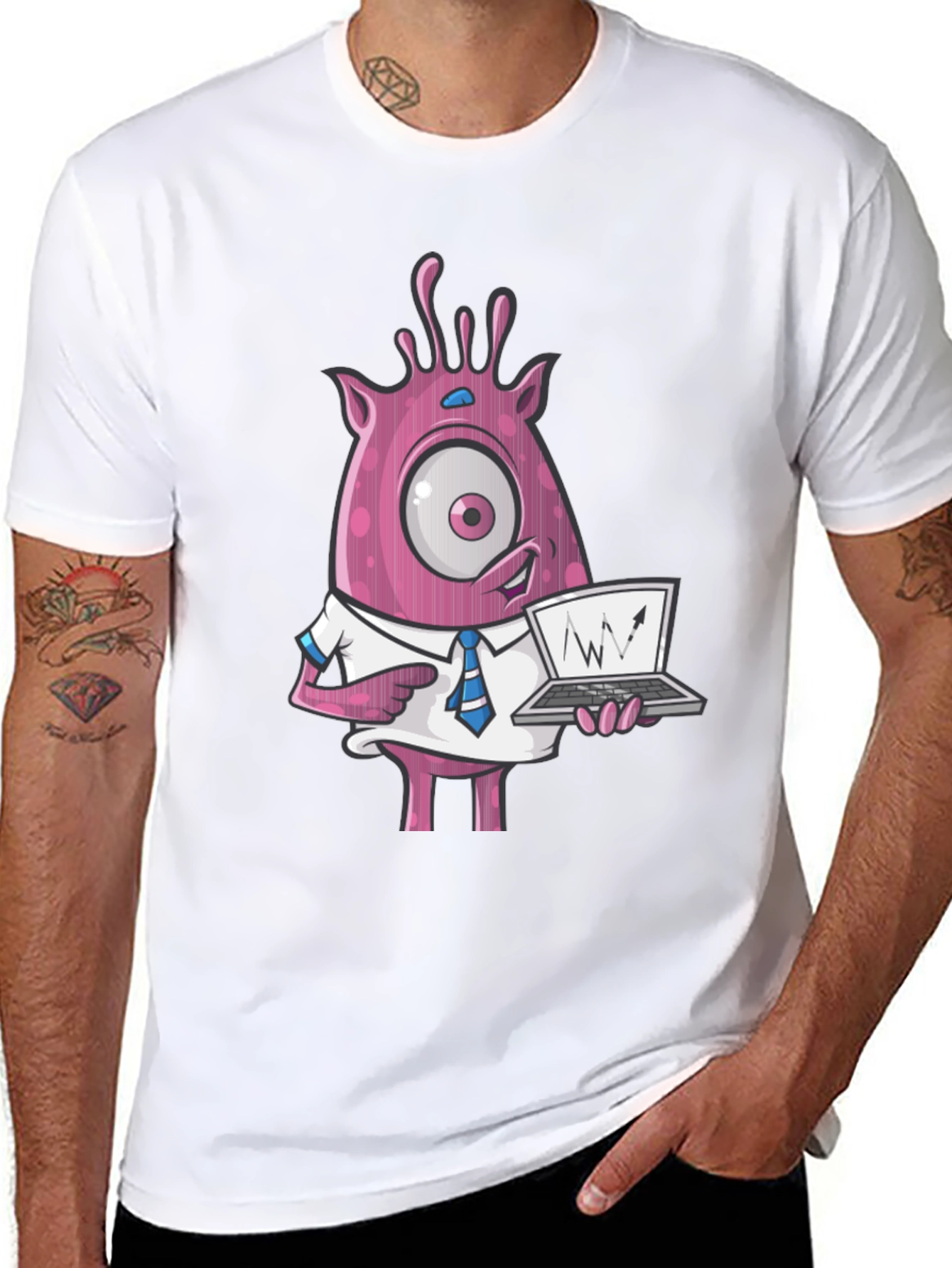 Funny Monster Trader T-Shirt - One-Eyed Stock Chart