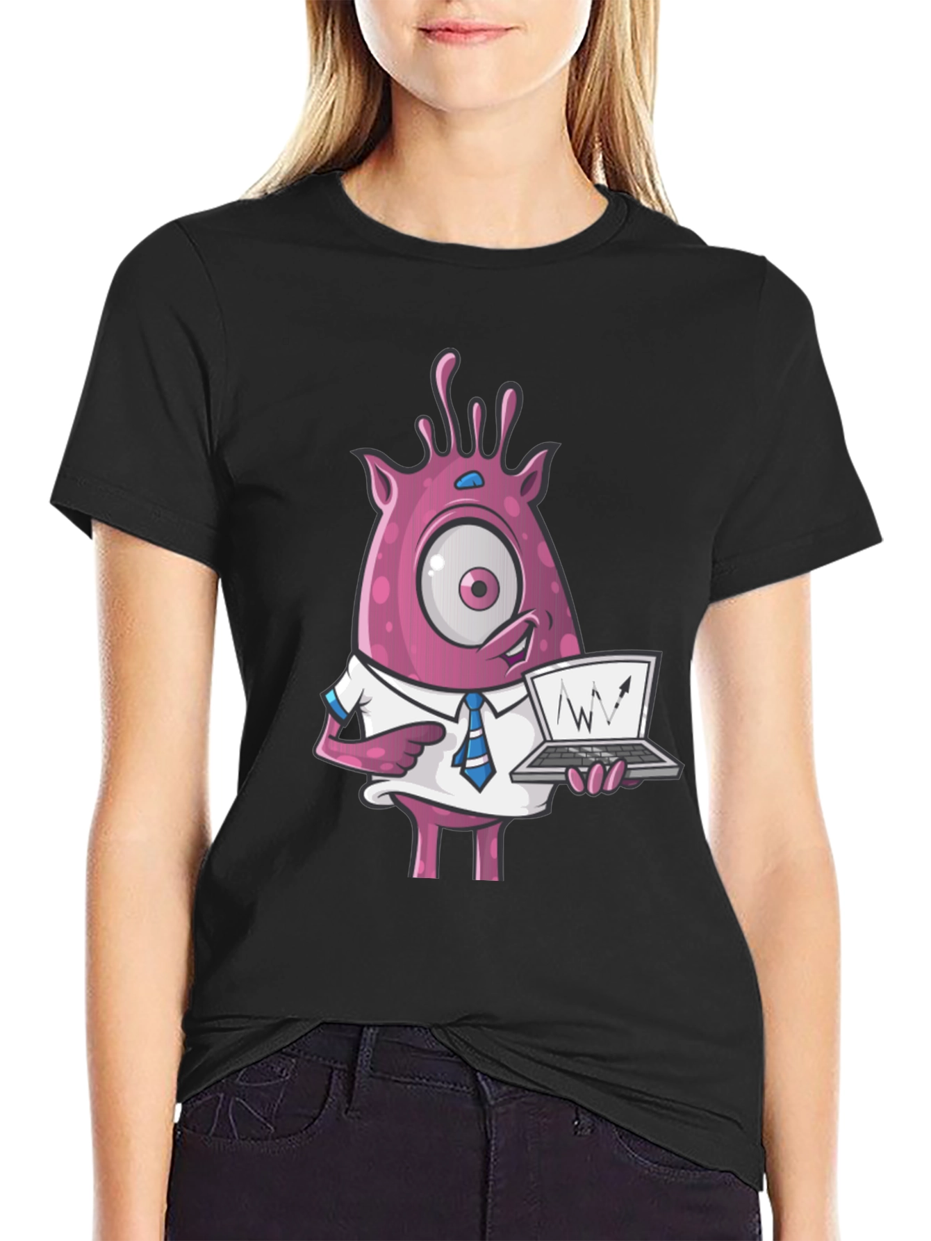 Funny Monster Trader T-Shirt - One-Eyed Stock Chart