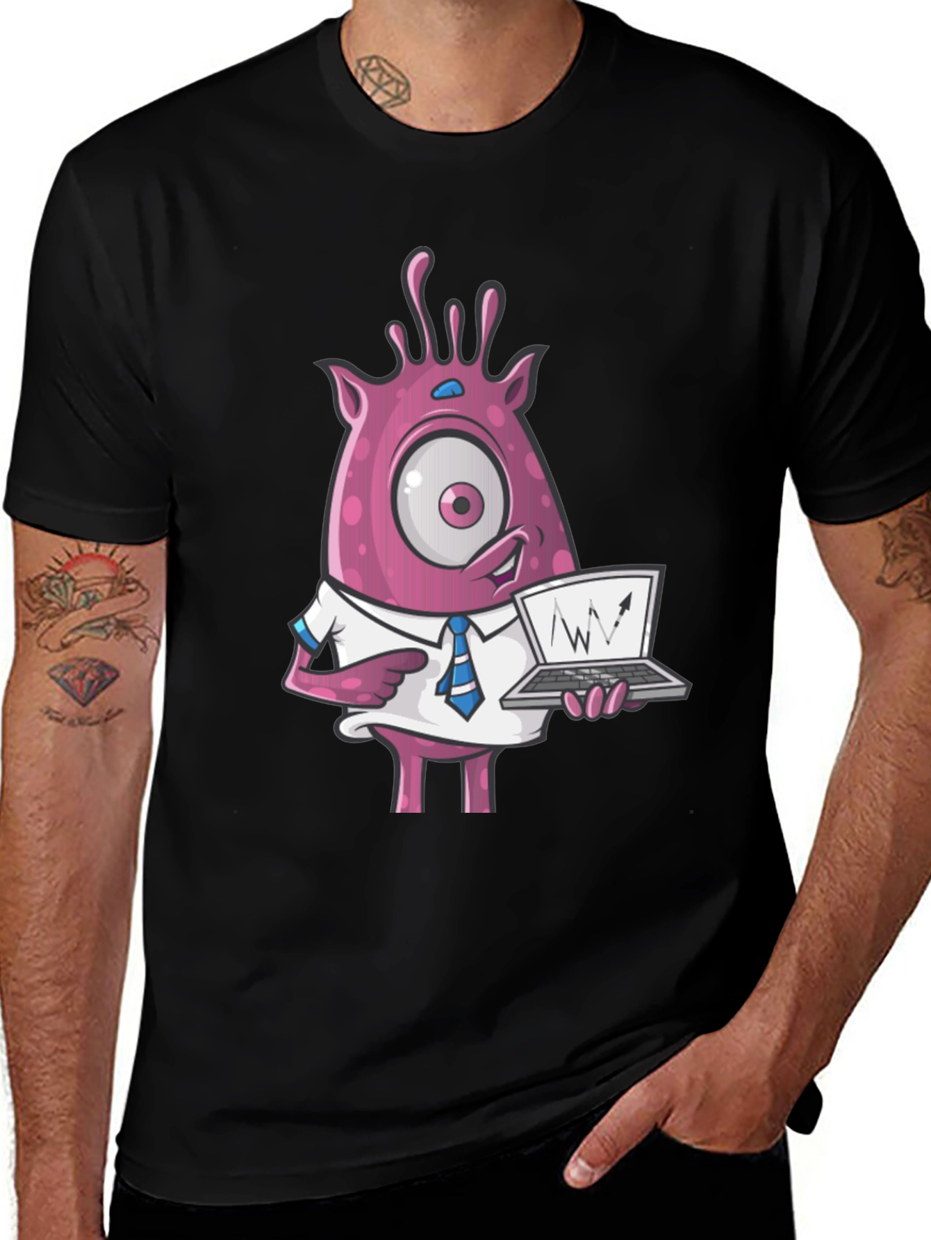 Funny Monster Trader T-Shirt - One-Eyed Stock Chart