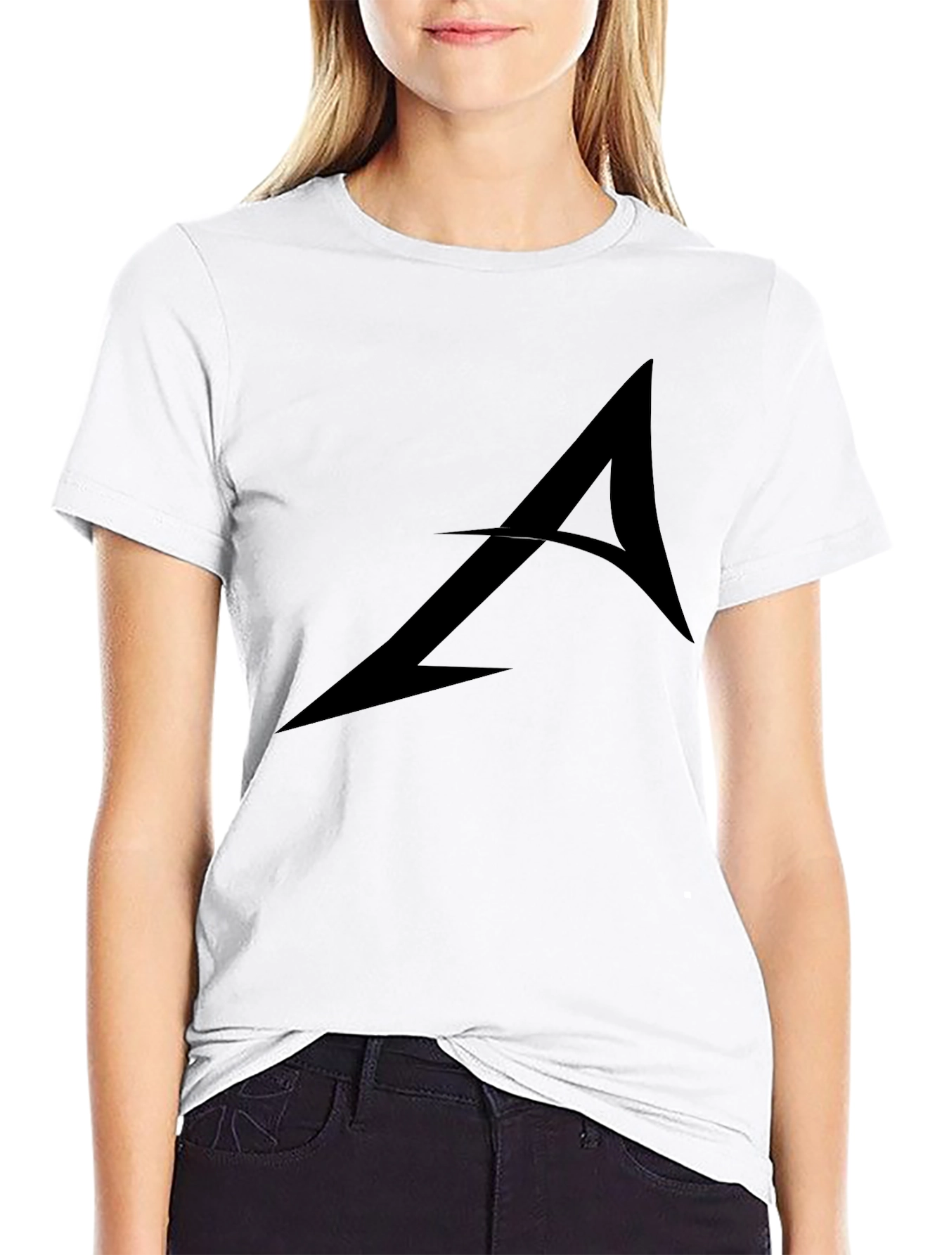 Stylish Black Graphic Tee - Arrow Design