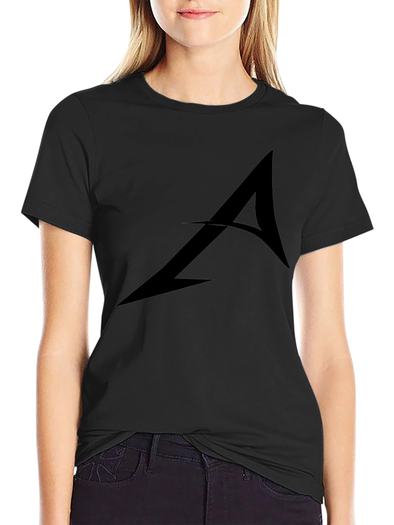 Stylish Black Graphic Tee - Arrow Design